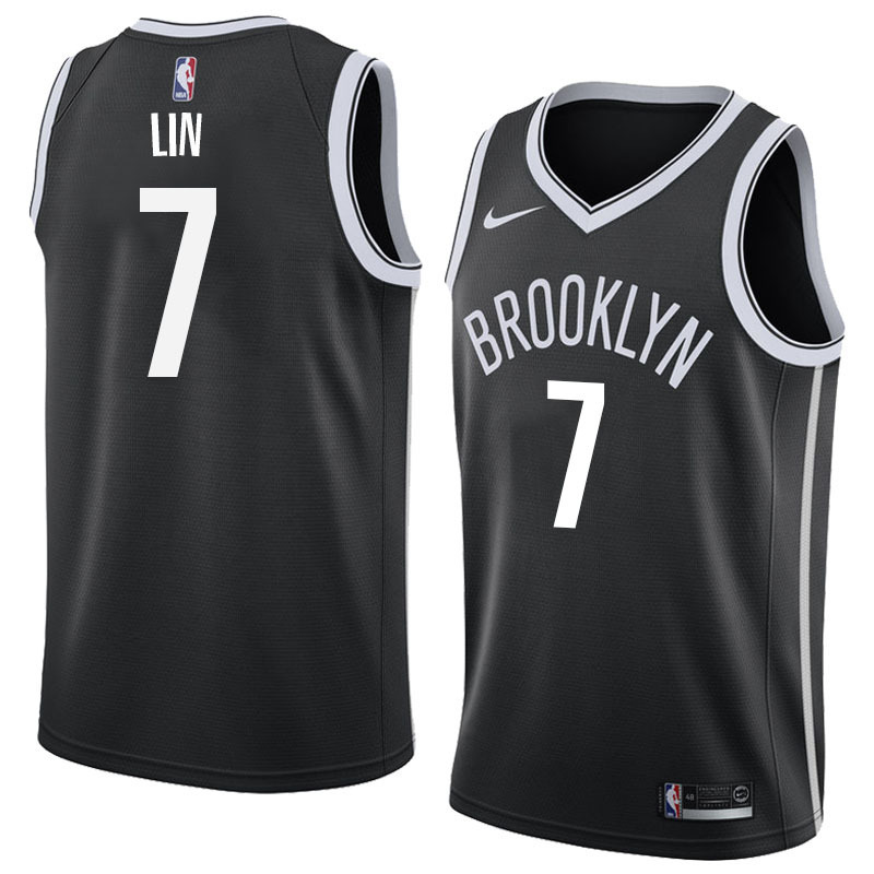 NBA Men New Brooklyn Nets Black #7 LIN Jersey High Quality Name and Number Print - leoleo123123