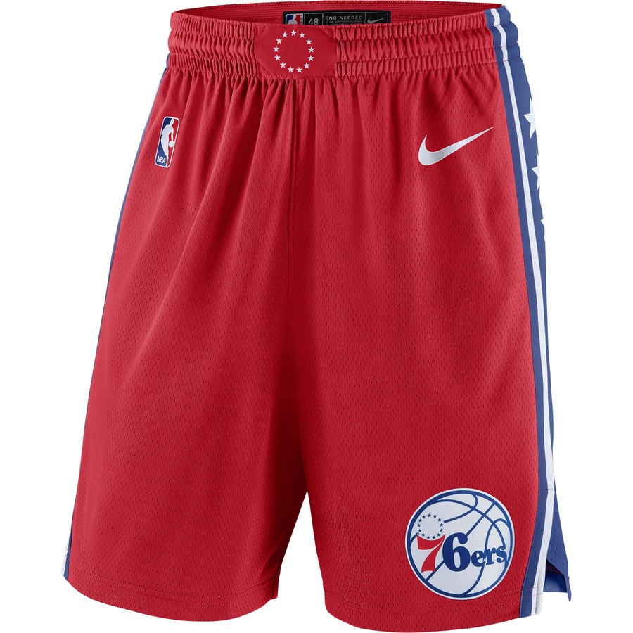 NBA Men Philadelphia 76ers Red Pant Short High Quality Name and Number Print - leoleo123123