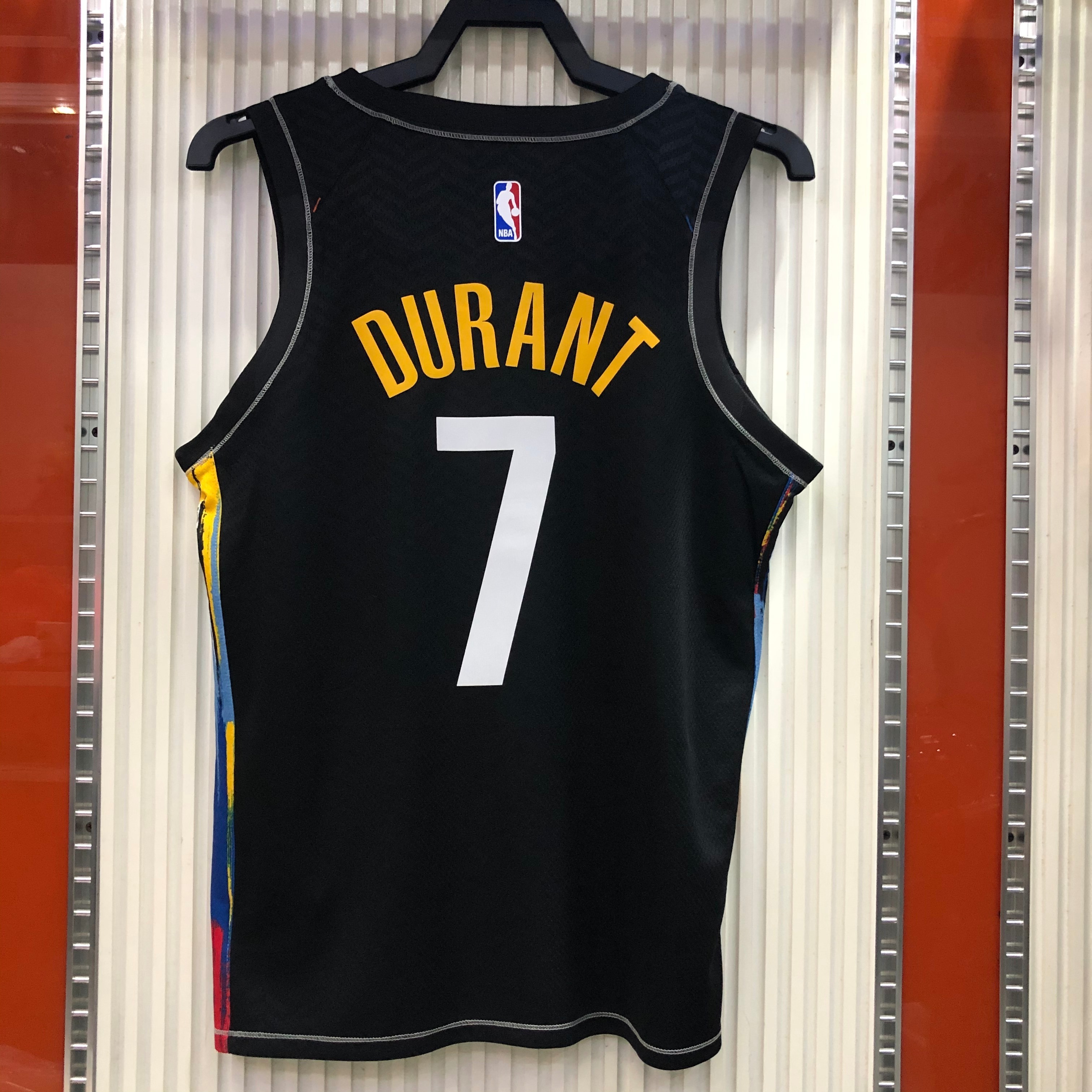 NBA Men Season 2021 Brooklyn Nets Black City #7 DURANT Jersey High Quality Name and Number Print - leoleo123123