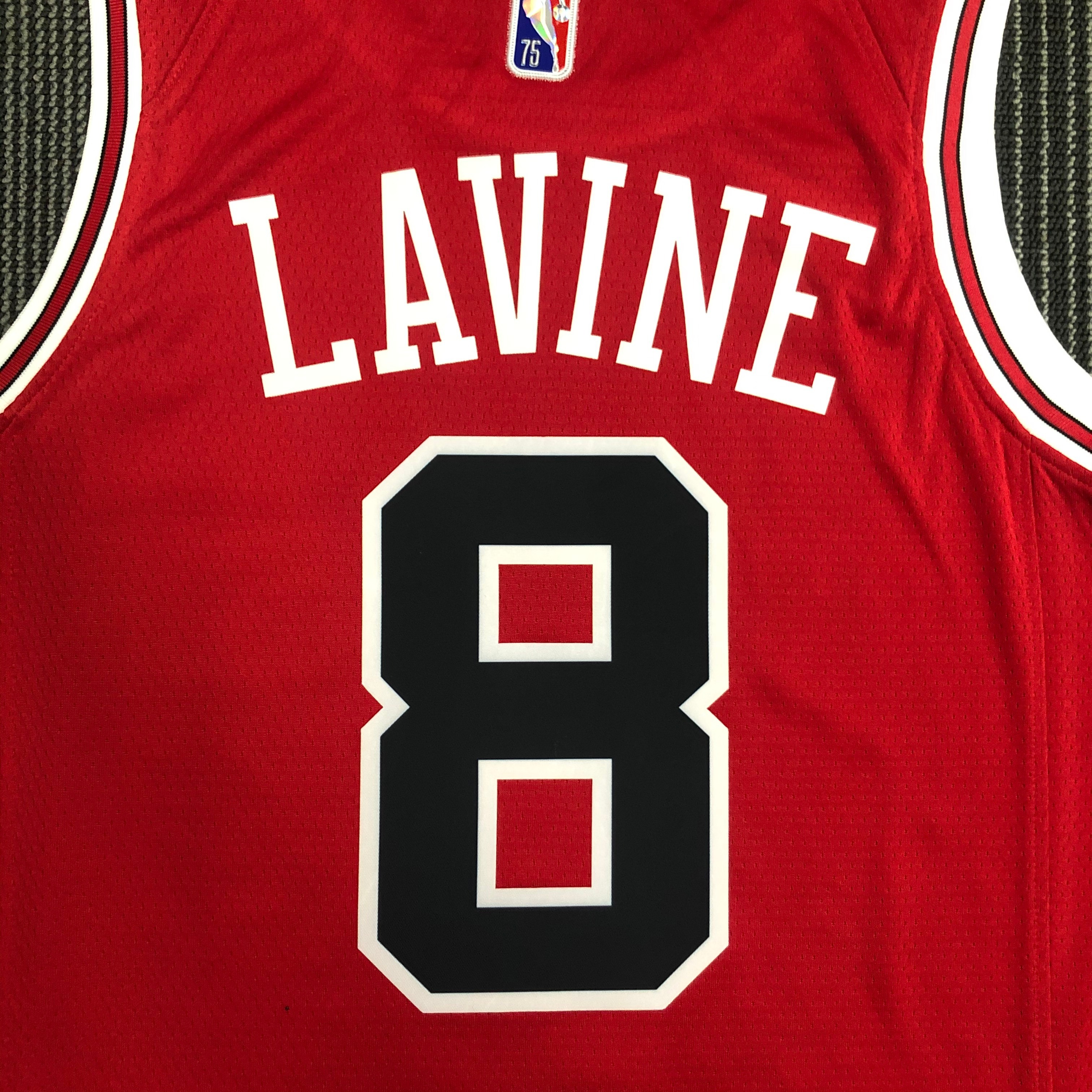 NBA Men 75th Anniversary Chicago Bulls Red #8 LAVINE Jersey High Quality Name and Number Print - leoleo123123