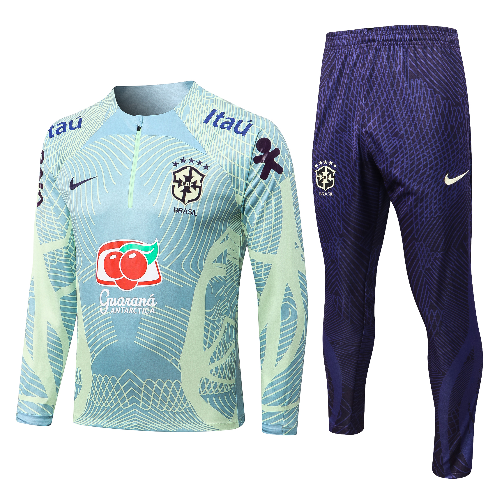 22-23 Brazil Grass Green Sweater Tracksuit with Ink-jet Printing Thai Quality - leoleo123123