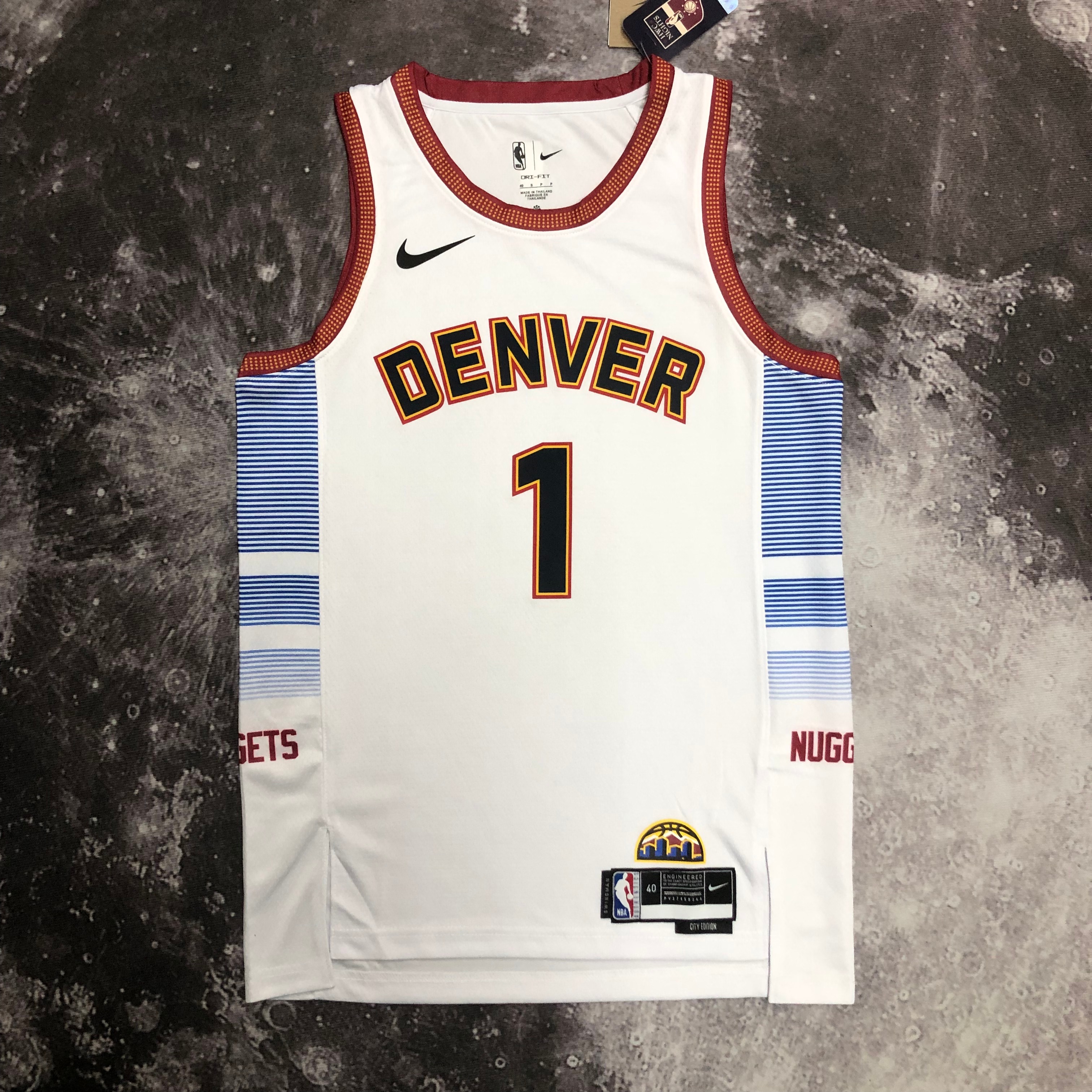 NBA Men Season 2023 Denver Nuggets White #1 PORTER JR. Jersey High Quality Name and Number Print - leoleo123123