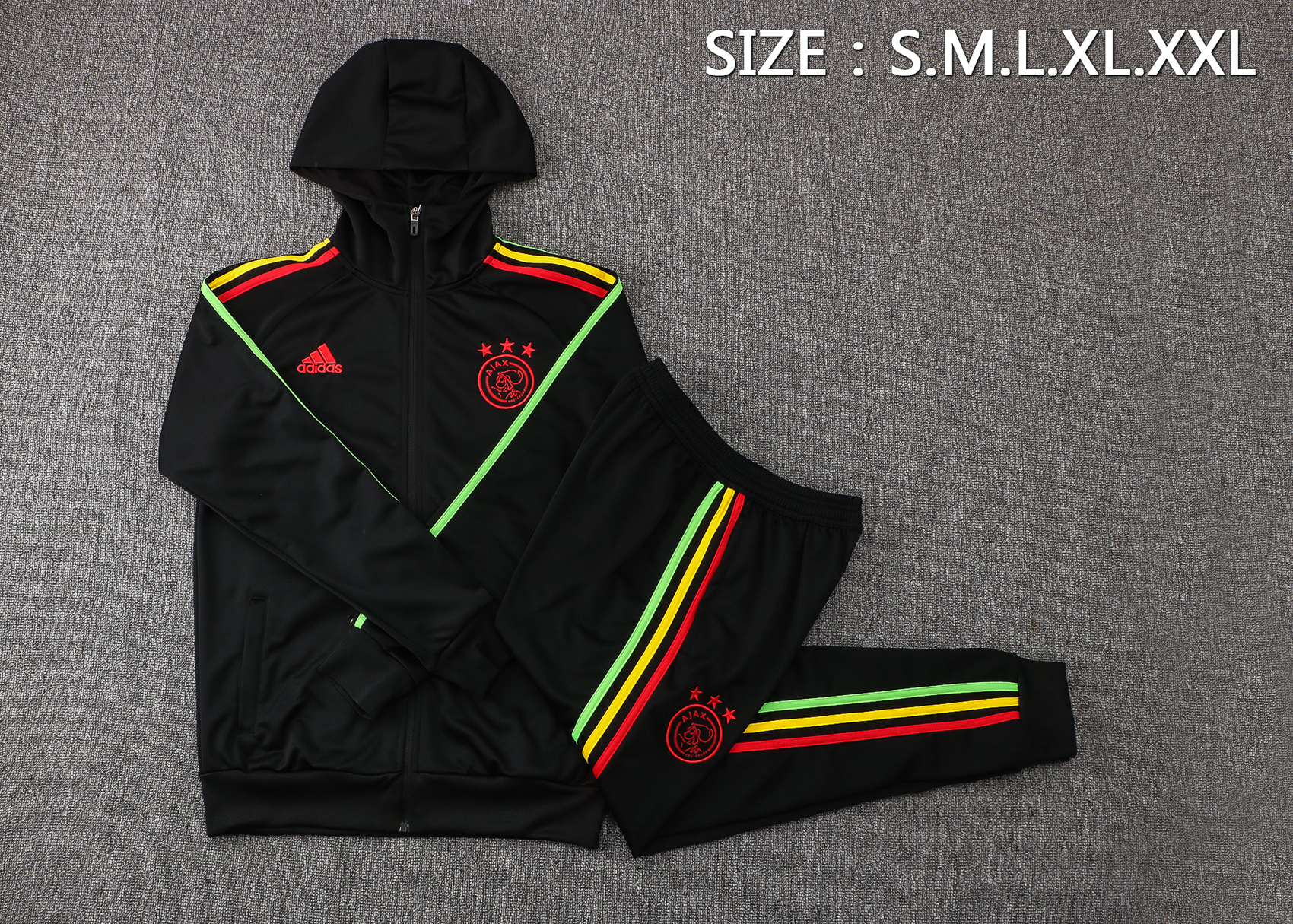 2022 Ajax Black Jacket with Cap Tracksuit Thai Quality - leoleo123123
