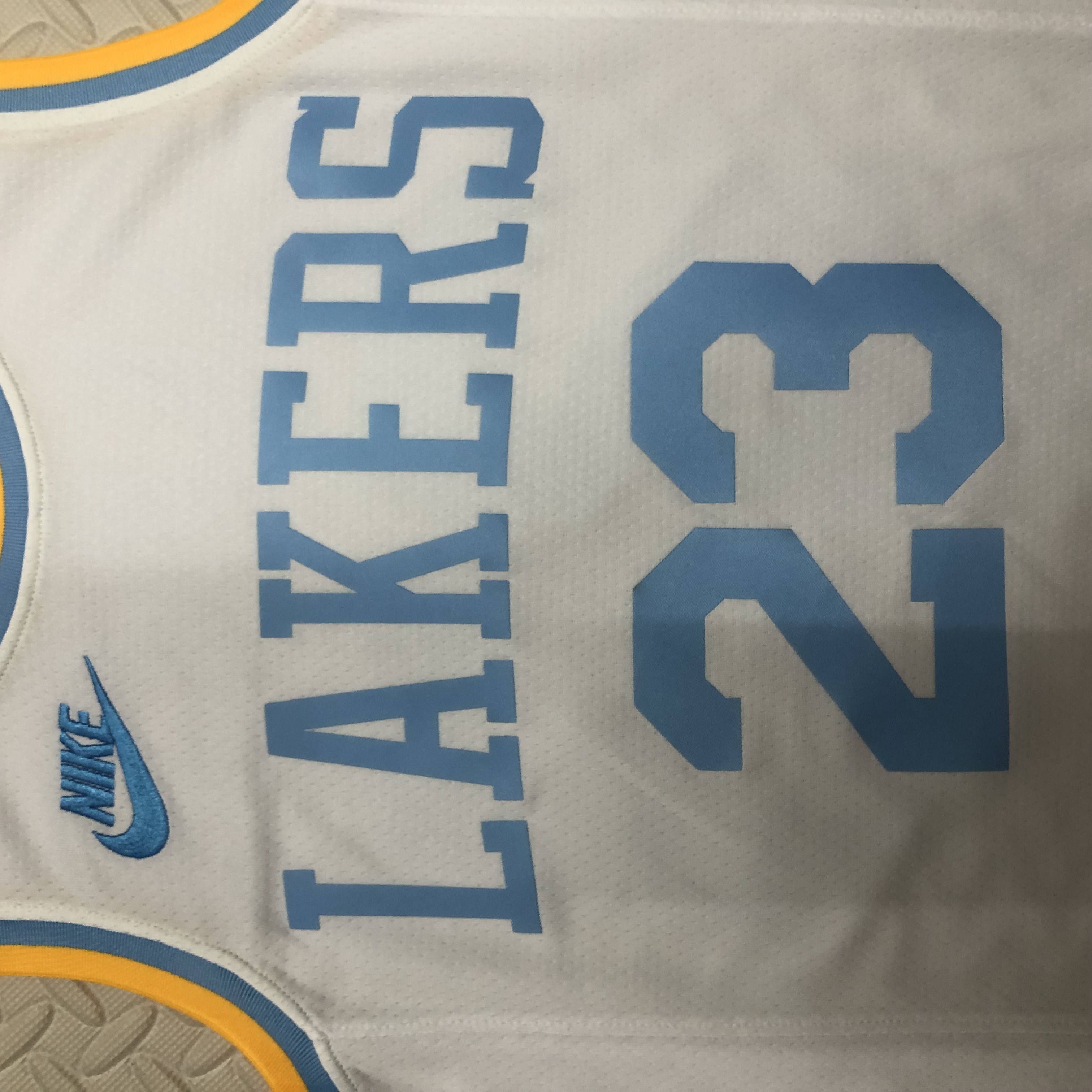NBA Men Season 2023 Los Angeles Lakers White Retro Round Neck #23 JAMES Jersey High Quality Name and Number Print - leoleo123123