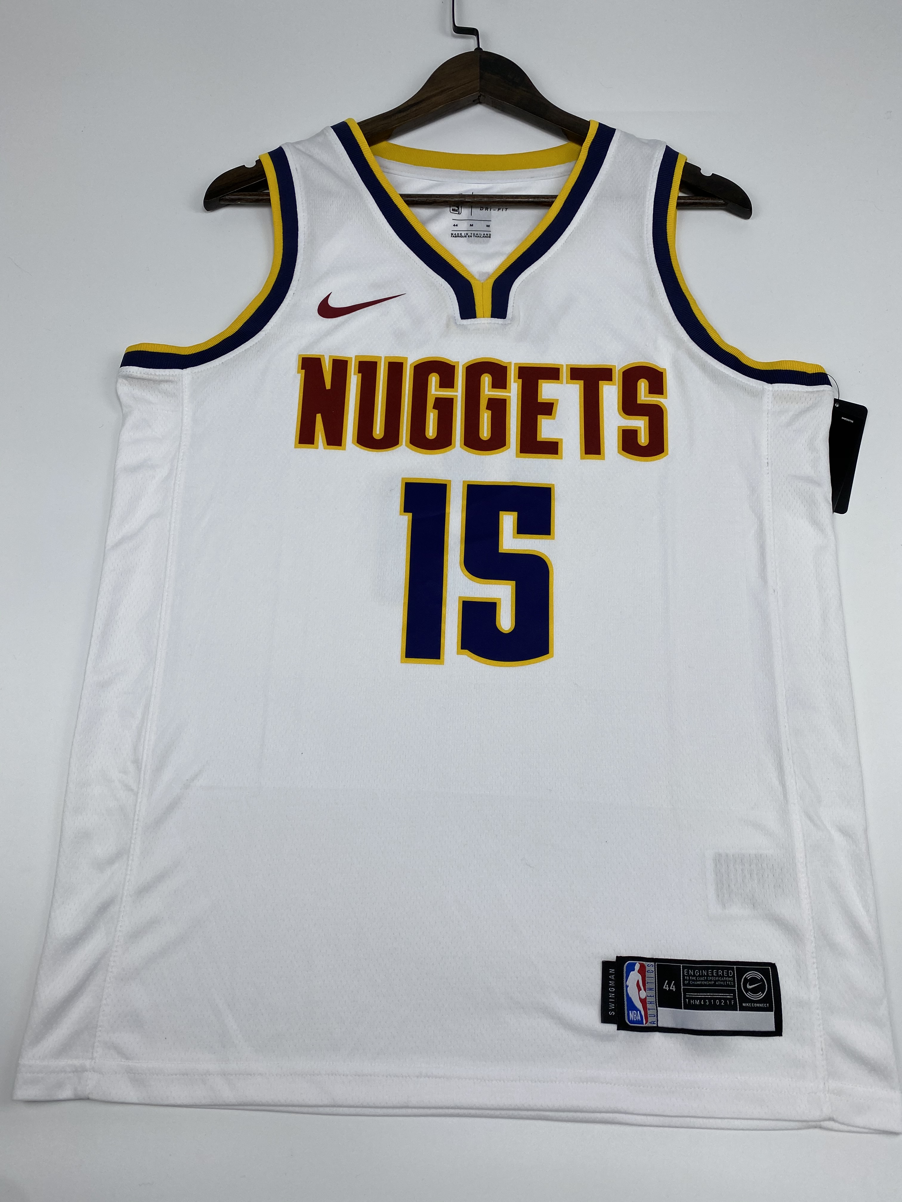NBA Men Denver Nuggets White #15 JOKIC Jersey High Quality Name and Number Print - leoleo123123