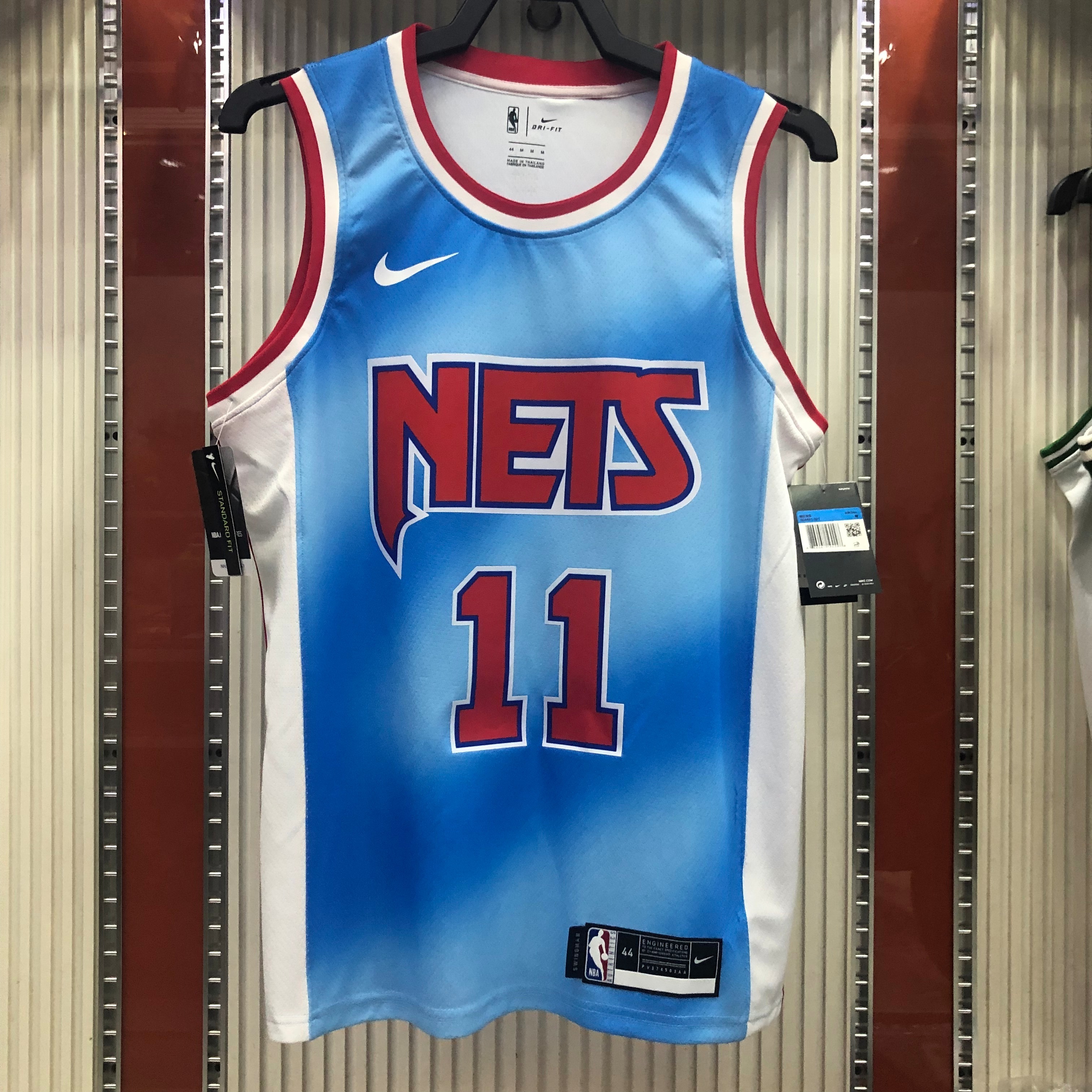 NBA Men Season 2021 Brooklyn Nets Blue Retro #11 IRVING Jersey High Quality Name and Number Print - leoleo123123