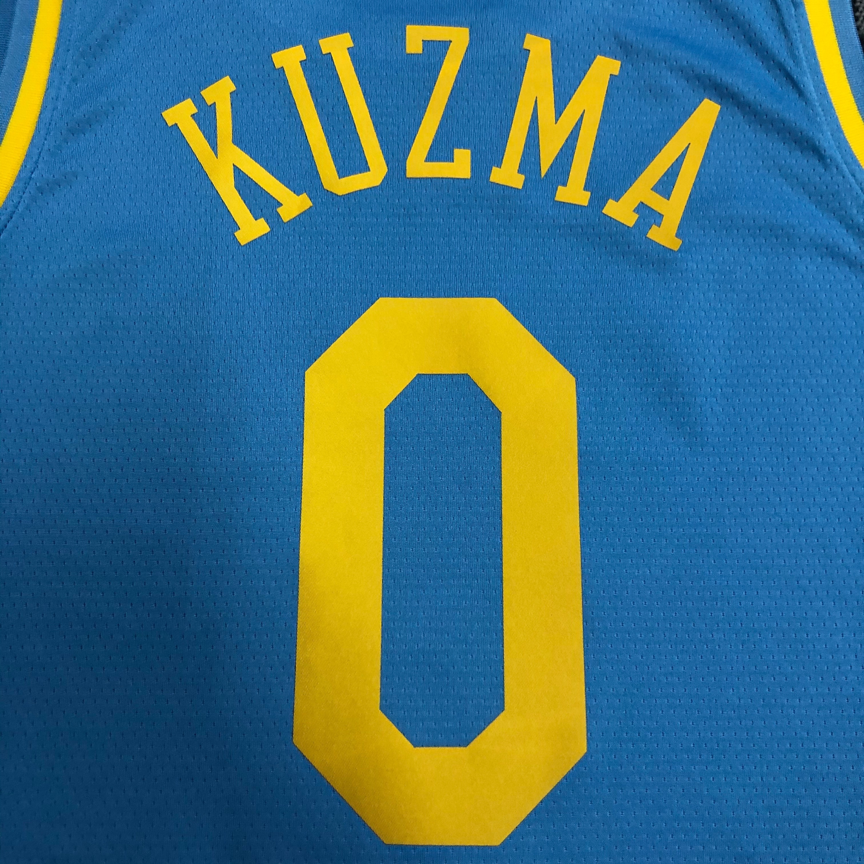 NBA Season 2021 Los Angeles Lakers Minneapolis Blue #0 KUZMA Round Neck Jersey High Quality Name and Number Print - leoleo123123