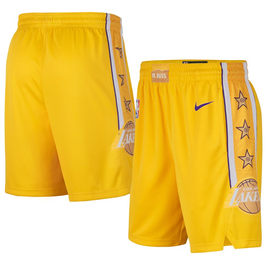 NBA Men Los Angeles Lakers 19-20 New Yellow Pant Short High Quality - leoleo123123
