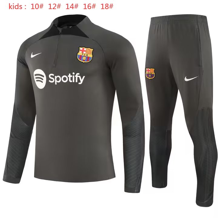 23/24 Barcelona Kids Green Sweater Tracksuit Thai Quality - leoleo123123