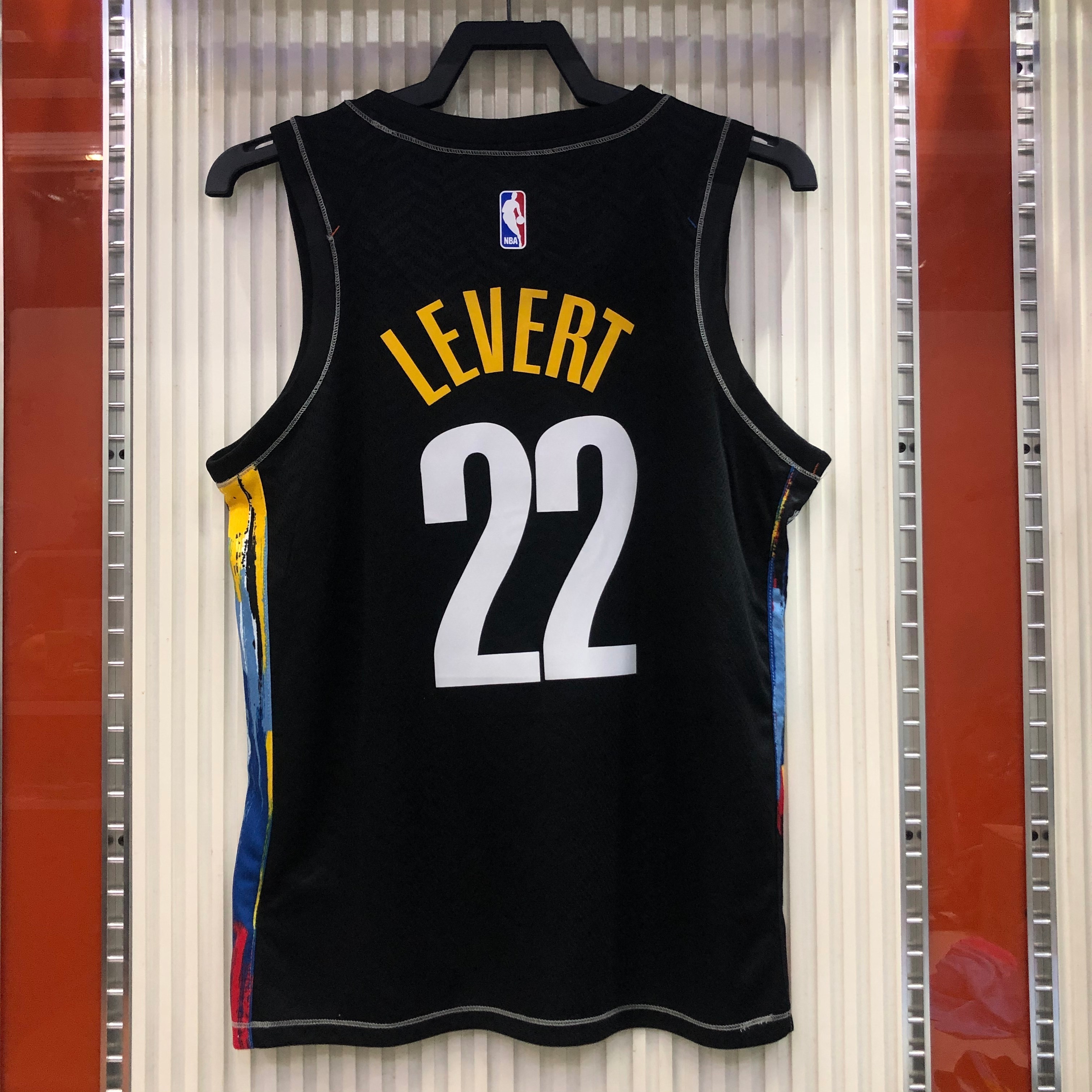NBA Men Season 2021 Brooklyn Nets Black City #22 LEVRET Jersey High Quality Name and Number Print - leoleo123123