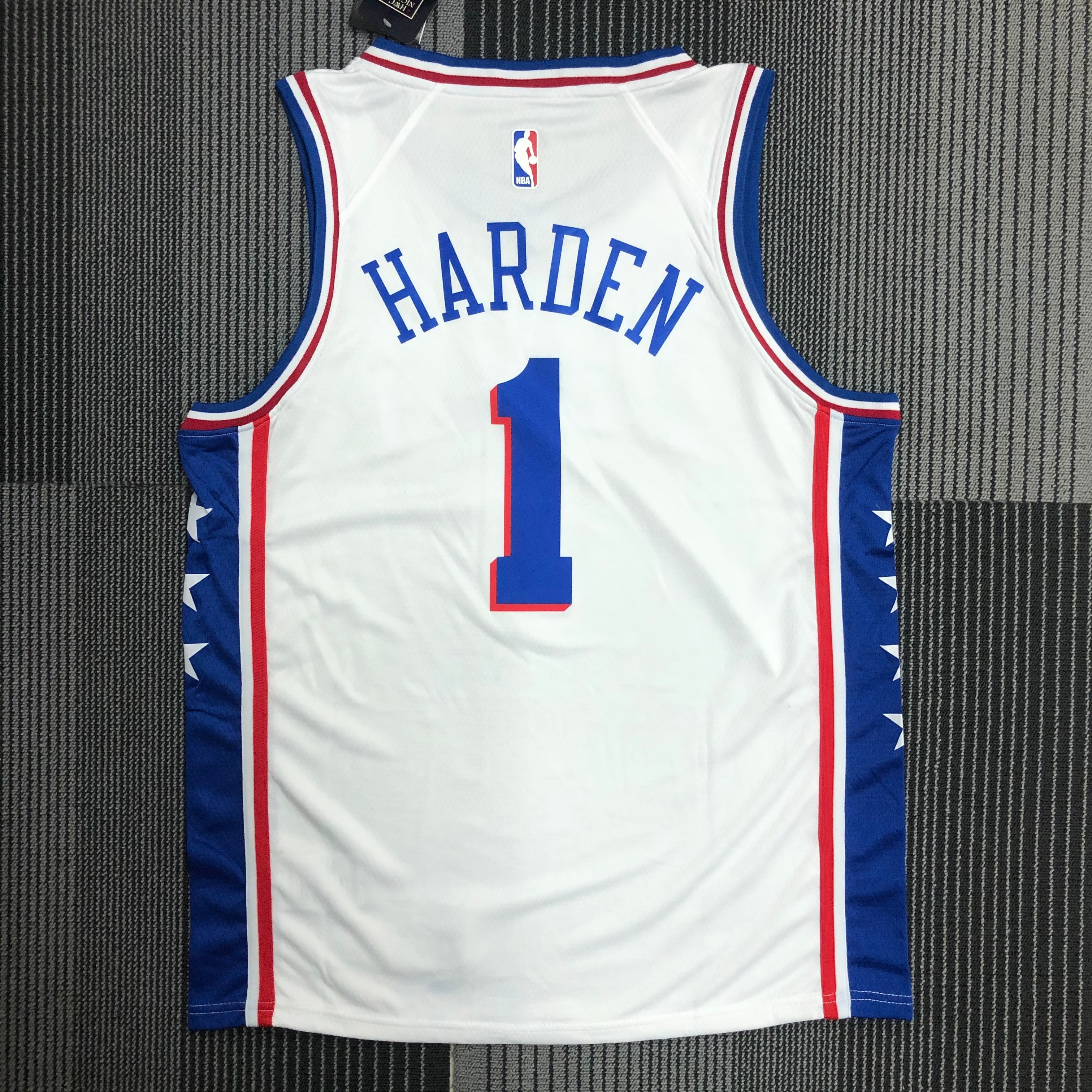 NBA Men Philadelphia 76ers White #1 HARDEN Jersey High Quality Name and Number Print - leoleo123123