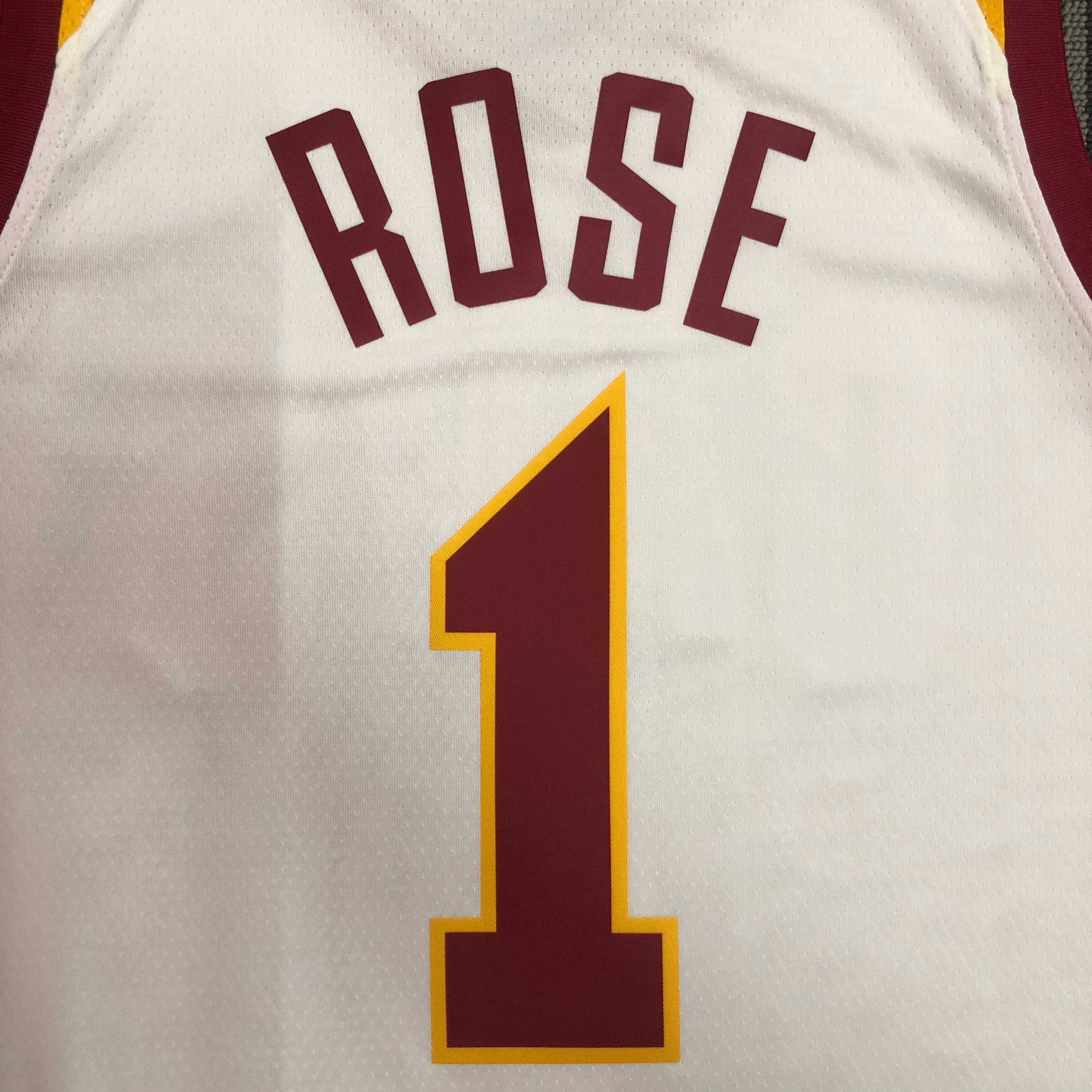 NBA Men Cleveland Cavaliers White #1 ROSE Jersey High Quality Name and Number Print - leoleo123123