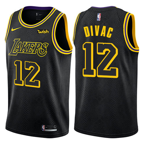NBA Men Los Angeles Lakers Black #12 DIVAC Round Neck Jersey High Quality Name and Number Print - leoleo123123
