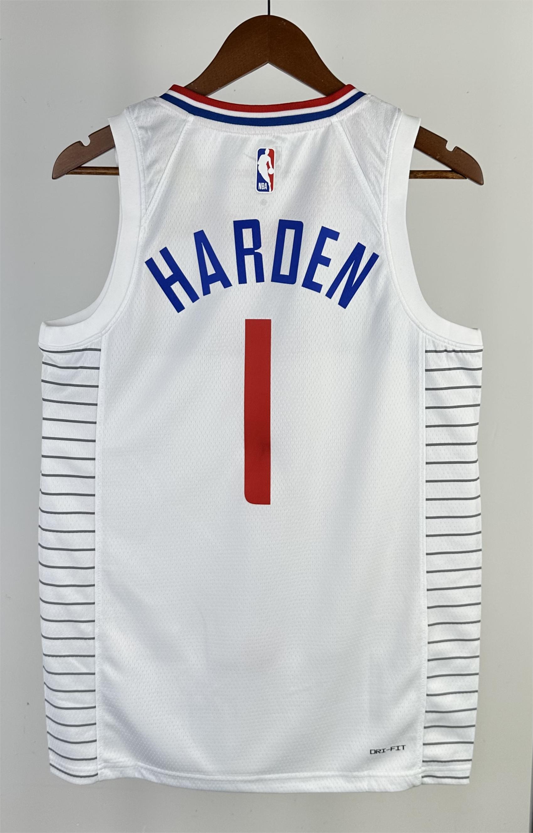 NBA Season 2023 Men Los Angeles Clippers White #1 HARDEN Jersey High Quality Name and Number Print - leoleo123123