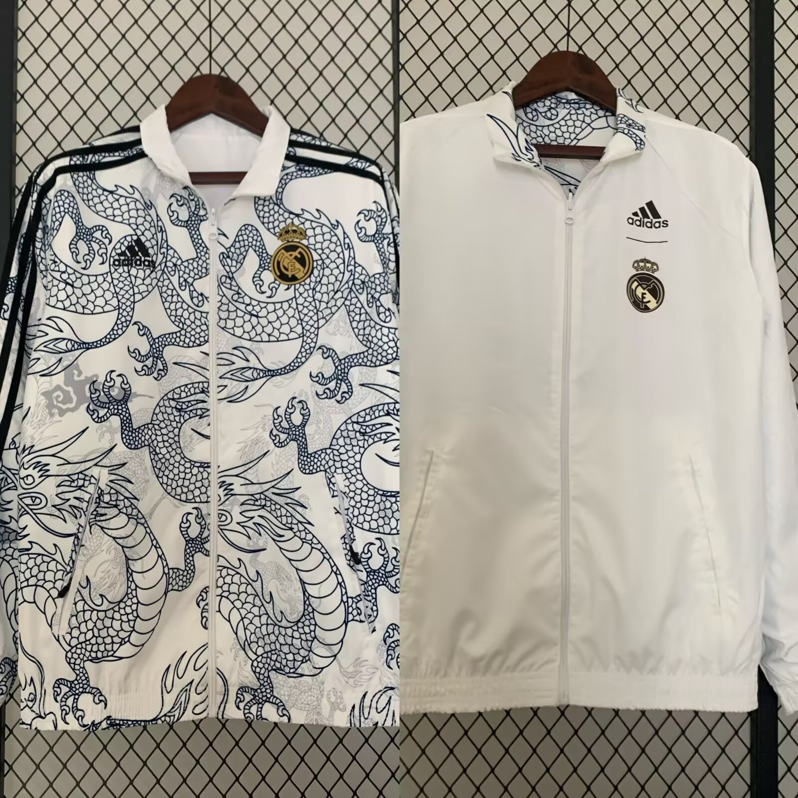 23/24 Real Madrid Dragon Windbreaker Jacket two-sided Jacket Thai Quality - leoleo123123