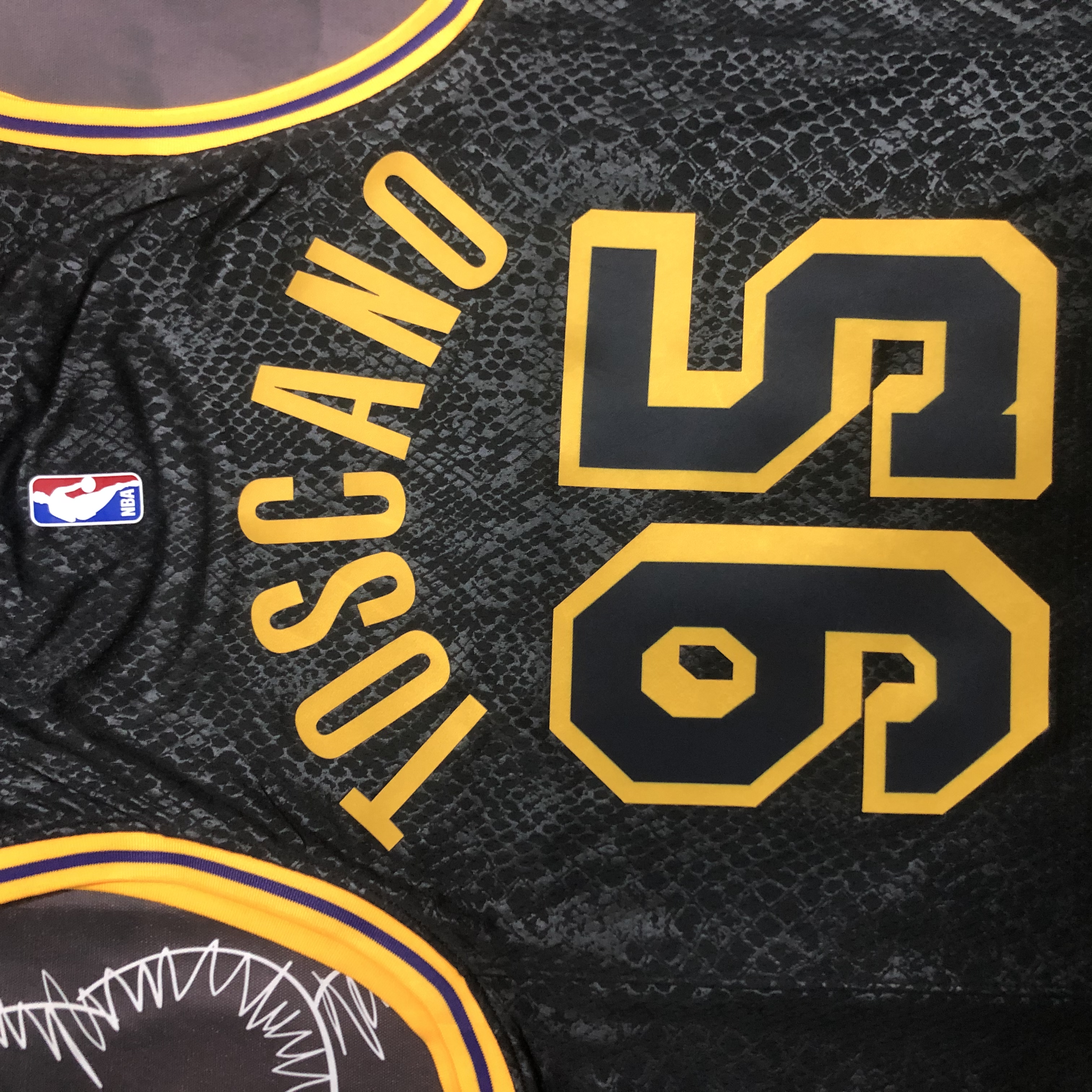 NBA Men Los Angeles Lakers Black #95 TOSCANO Round Neck Jersey High Quality Name and Number Print - leoleo123123