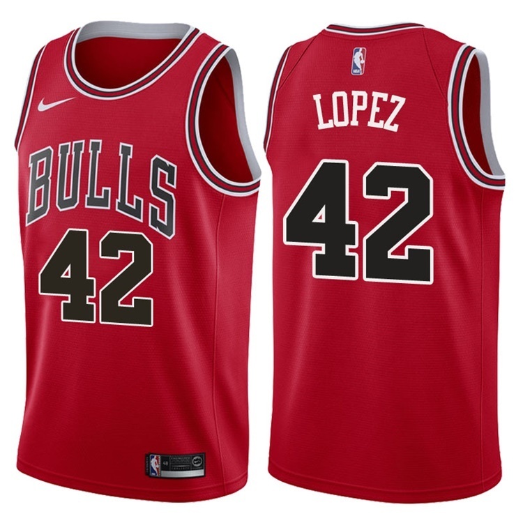 NBA Men Chicago Bulls Red #42 LOPEZ Jersey High Quality Name and Number Print - leoleo123123