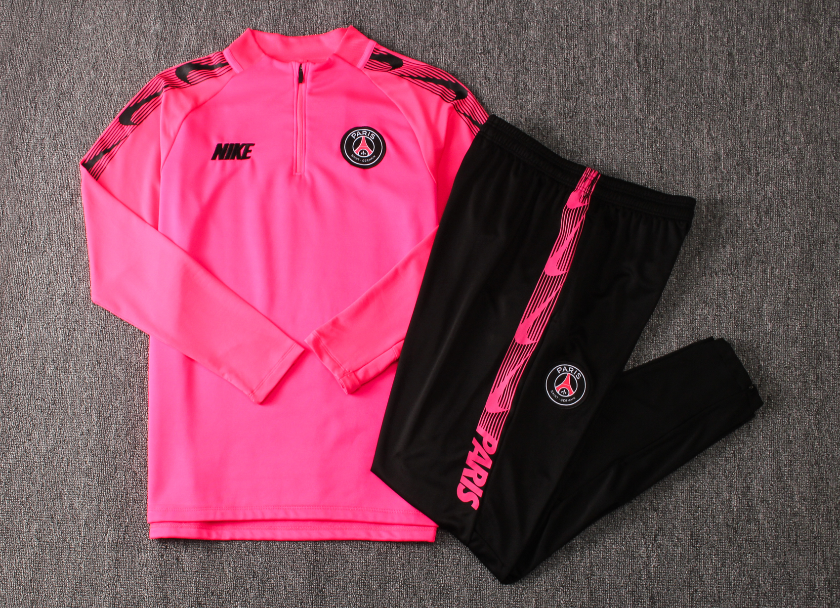 19-20 PSG Pink with Zipper Sweater Tracksuit Thai Quality - leoleo123123