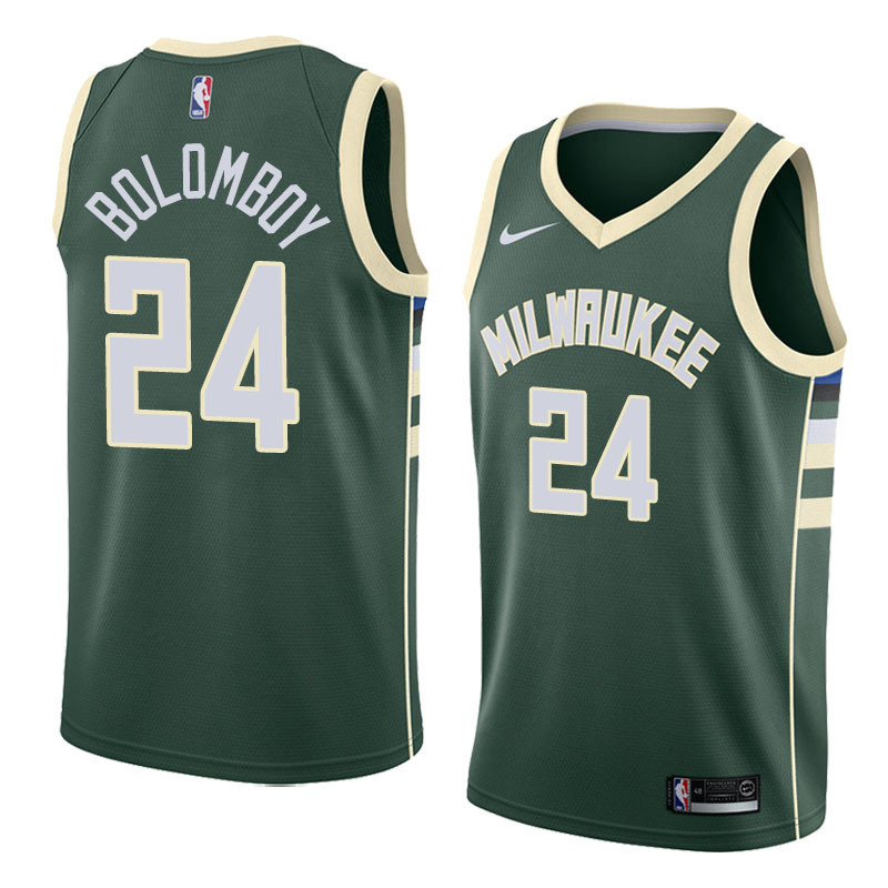 NBA Men Milwaukee Bucks Green #24 BOLOMBOY Jersey High Quality Name and Number Print - leoleo123123