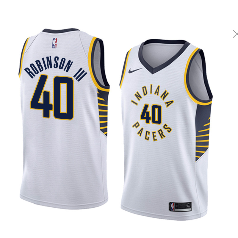 NBA Men Indiana Pacers White #40 ROBINSON Jersey High Quality Name and Number Print - leoleo123123
