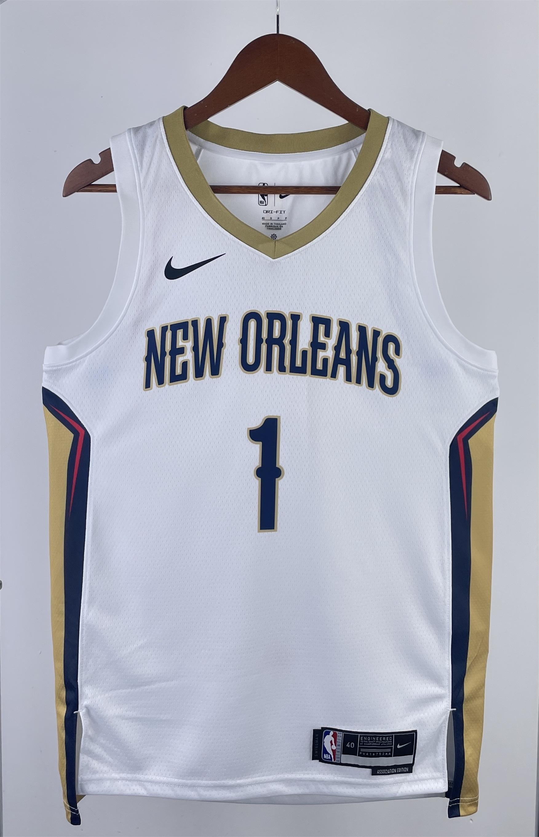 NBA Men 2022/23 New Orleans Pelicans White #1 WILLIAMSON Jersey High Quality Name and Number Print - leoleo123123