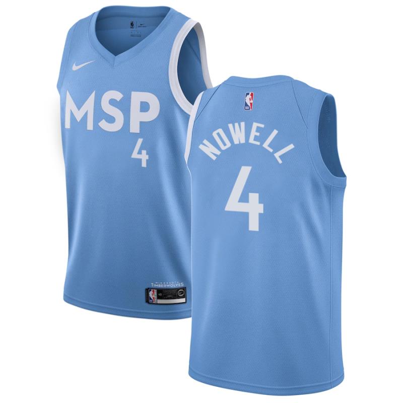 NBA Men Minnesota Timberwolves Light Blue City #4 NOWELL Jersey High Quality Name and Number Print - leoleo123123