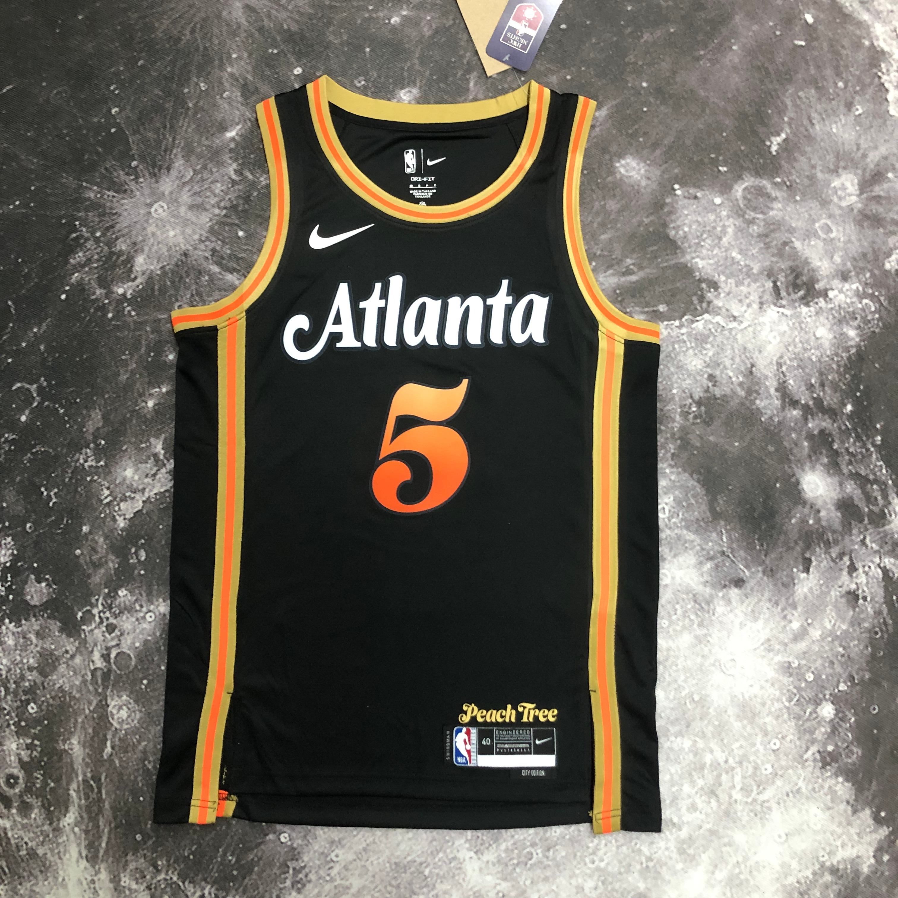NBA Men 2023 Atlanta Hawks Black #5 MURRAY Jersey High Quality Name and Number Print - leoleo123123