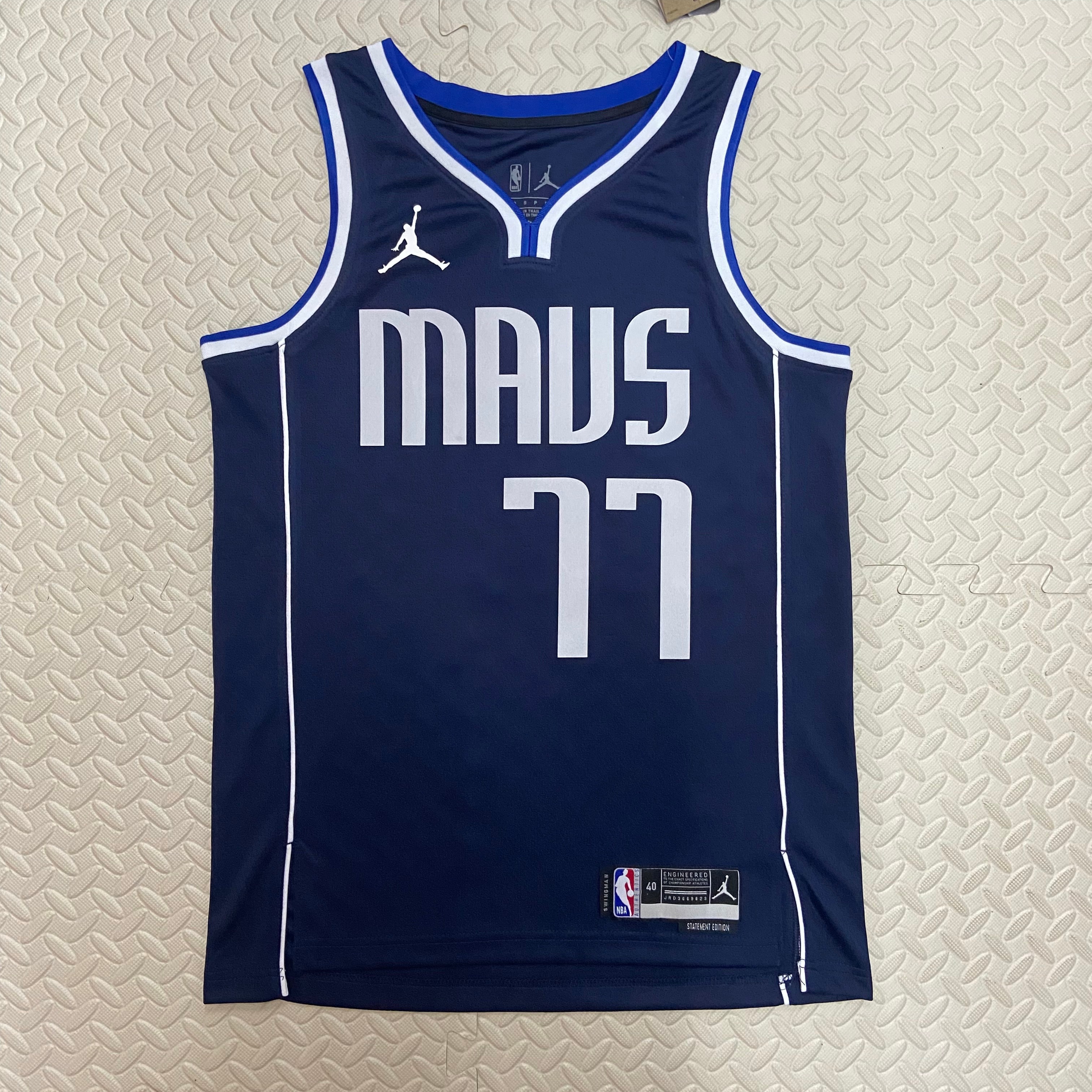 NBA Men Season 2023 Dallas Mavericks Blue with Jordan Logo #77 DONCIC Jersey High Quality Name and Number Print - leoleo123123