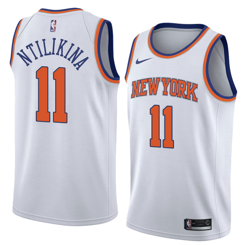 NBA Men New York Knicks White #11 NTILIKINA Jersey High Quality Name and Number Print - leoleo123123