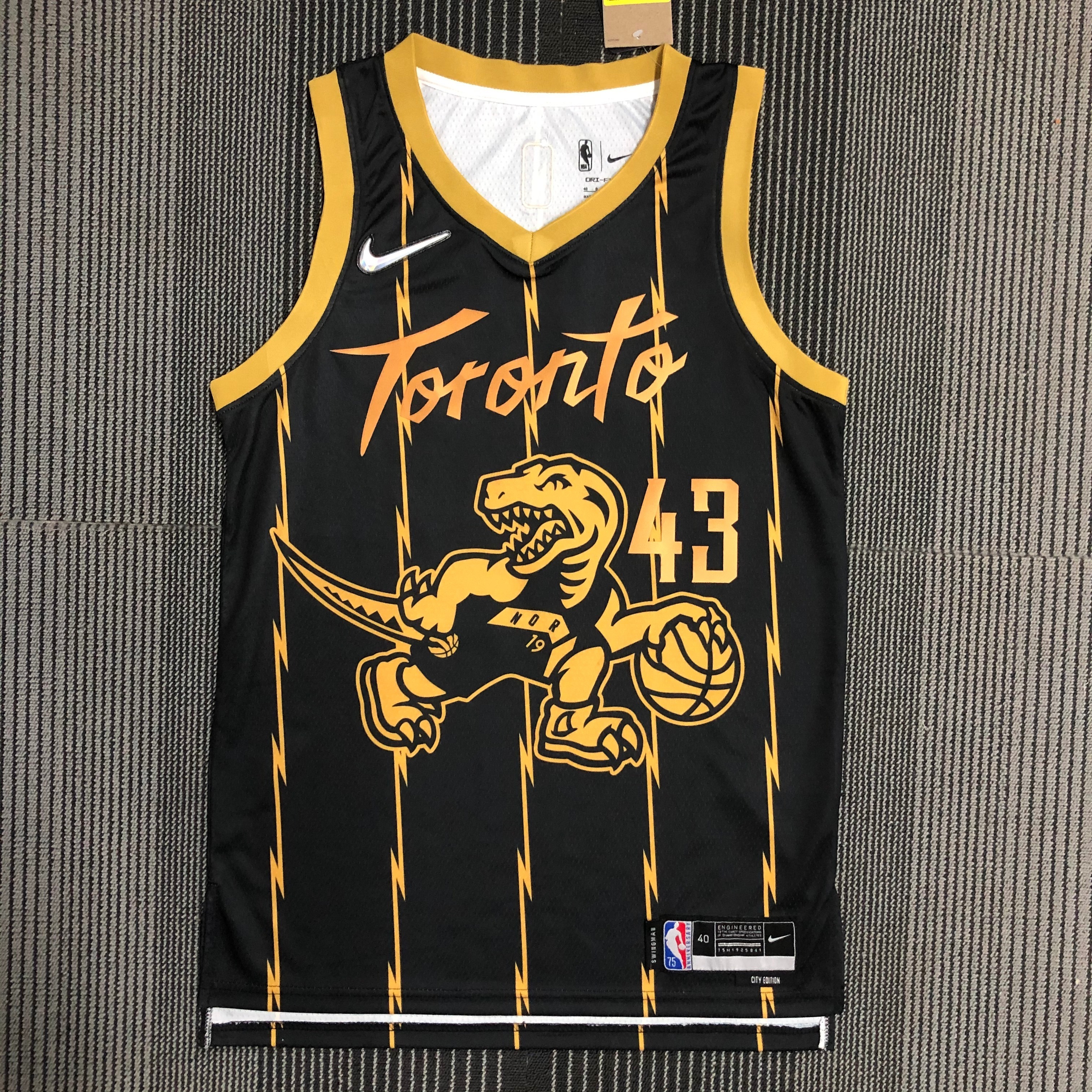 NBA Men 75th Anniversary Toronto Raptors Black #43 SIAKAM Jersey High Quality Name and Number Print - leoleo123123