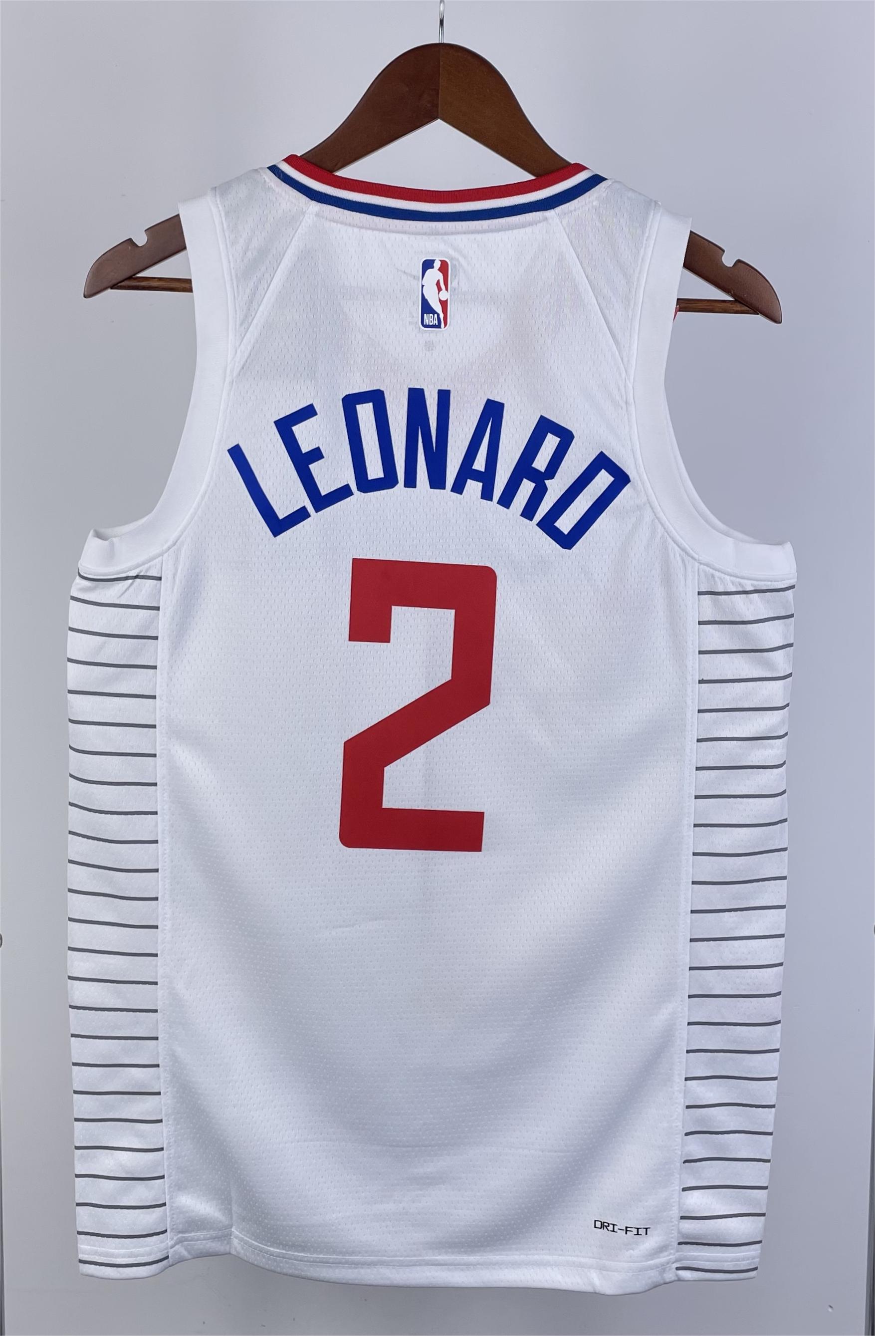 NBA Season 2023 Men Los Angeles Clippers White #2 LEONARD Jersey High Quality Name and Number Print - leoleo123123