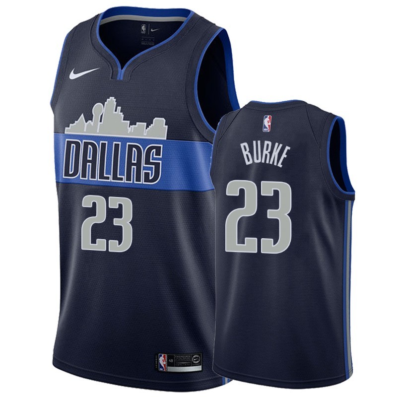 NBA Men Dallas Mavericks Dark Blue with Snow Mountain #23 BURKE Jersey High Quality Name and Number Print - leoleo123123