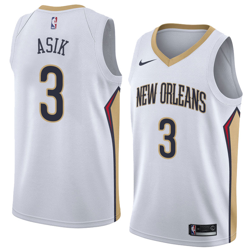 NBA Men New Orleans Pelicans White #3 ASIK Jersey High Quality Name and Number Print - leoleo123123