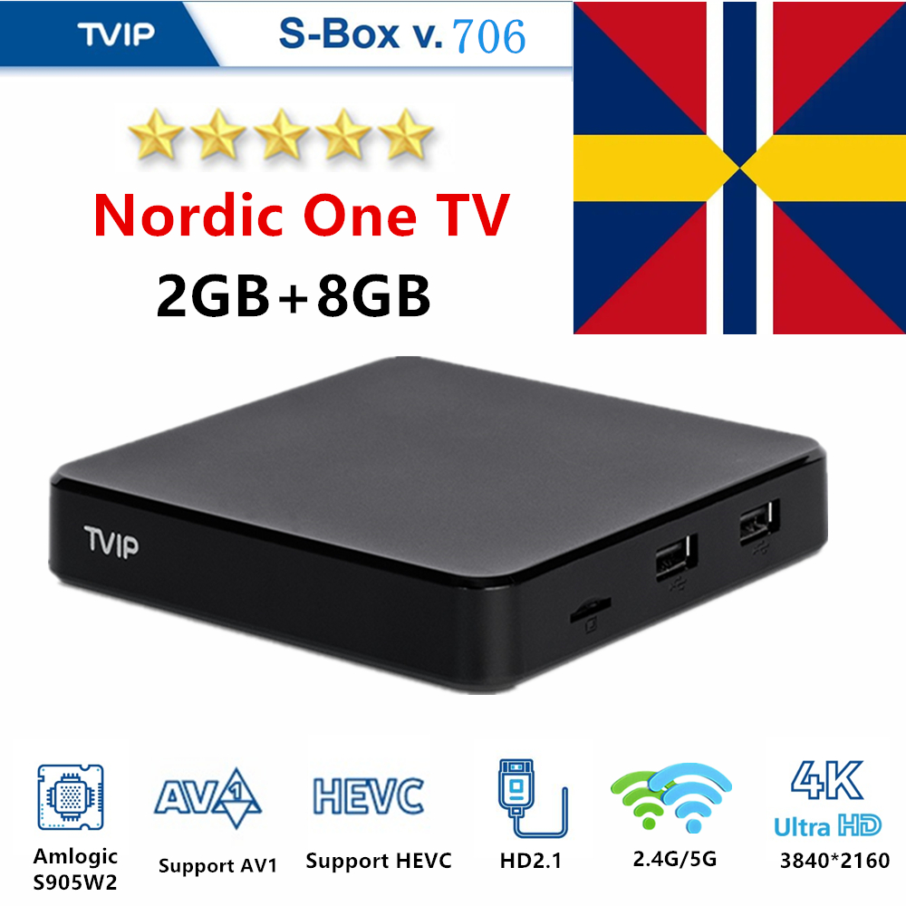 TVIP S-Box v.706 Smart Android tv Box 2GB RAM 8GB 4K UHD 2.4/5G WIFI Android11 Nordic one TVBOX Better than TVIP705 Set Top Box - leoleo123123