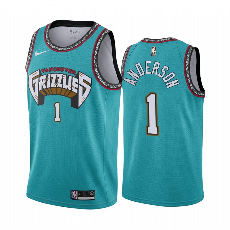 NBA Men Memphis Grizzlies Retro Green #1 ANDERSON Jersey High Quality Name and Number Print - leoleo123123