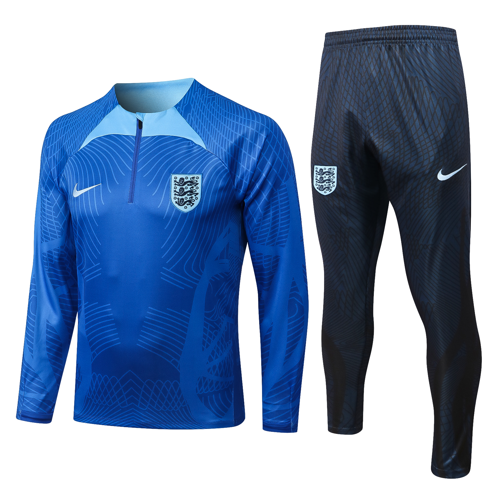 22-23 England Blue Sweater Tracksuit with Jet-ink Printing Thai Quality - leoleo123123