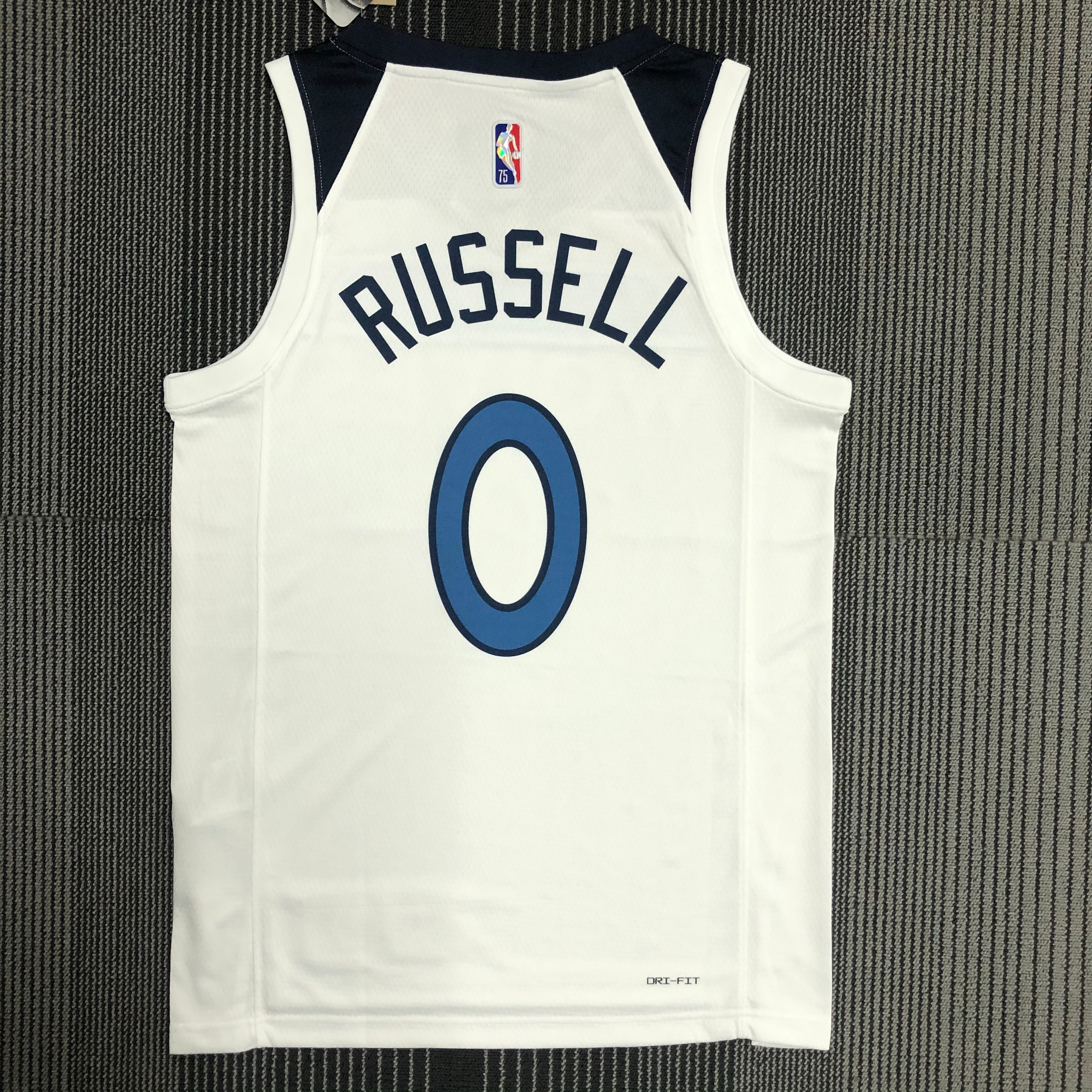 NBA Men 75th Anniversary Minnesota Timberwolves White #0 RUSSELL Jersey High Quality Name and Number Print - leoleo123123