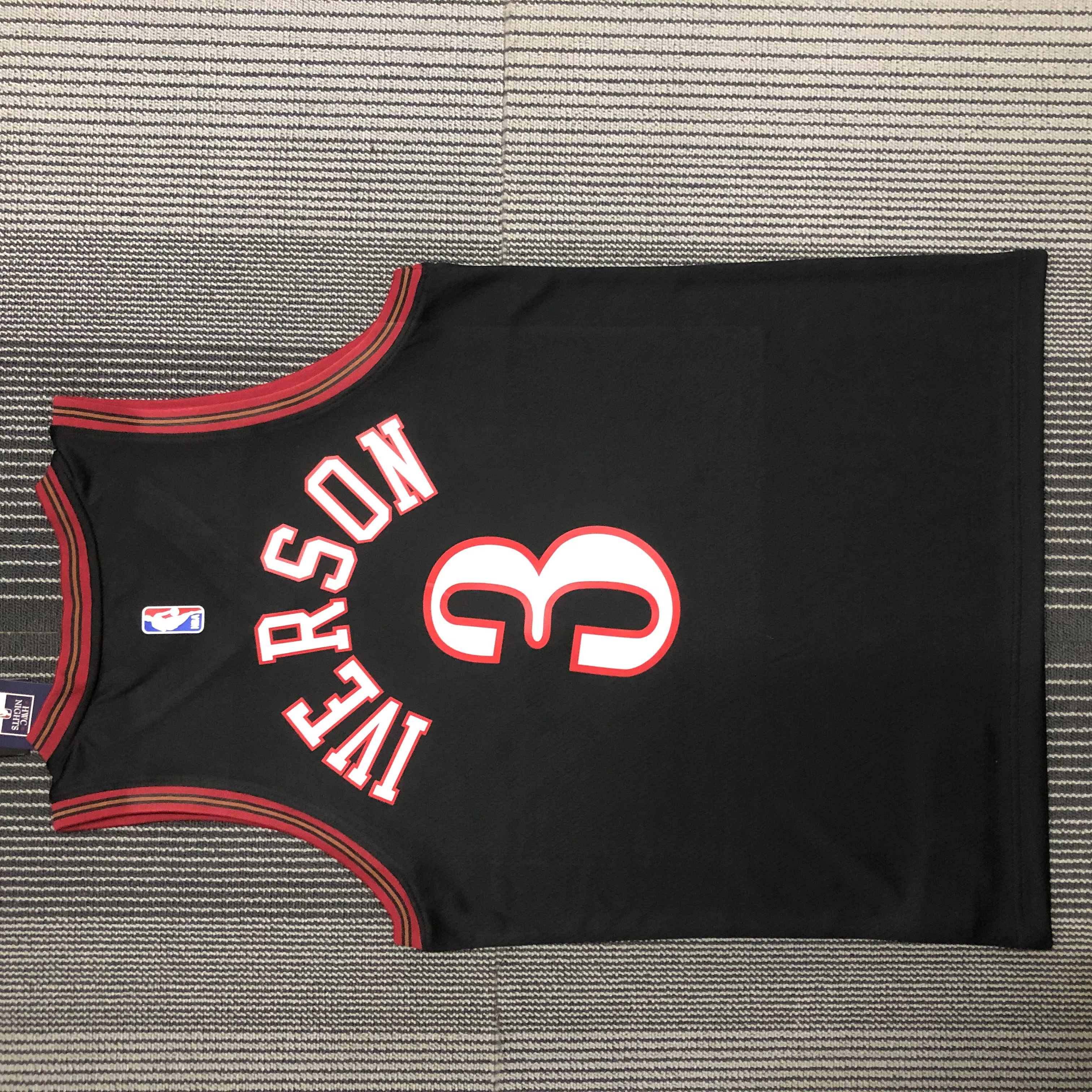 NBA Men Philadelphia 76ers Retro Black V-neck #3 IVERSON Jersey High Quality Name and Number Print - leoleo123123