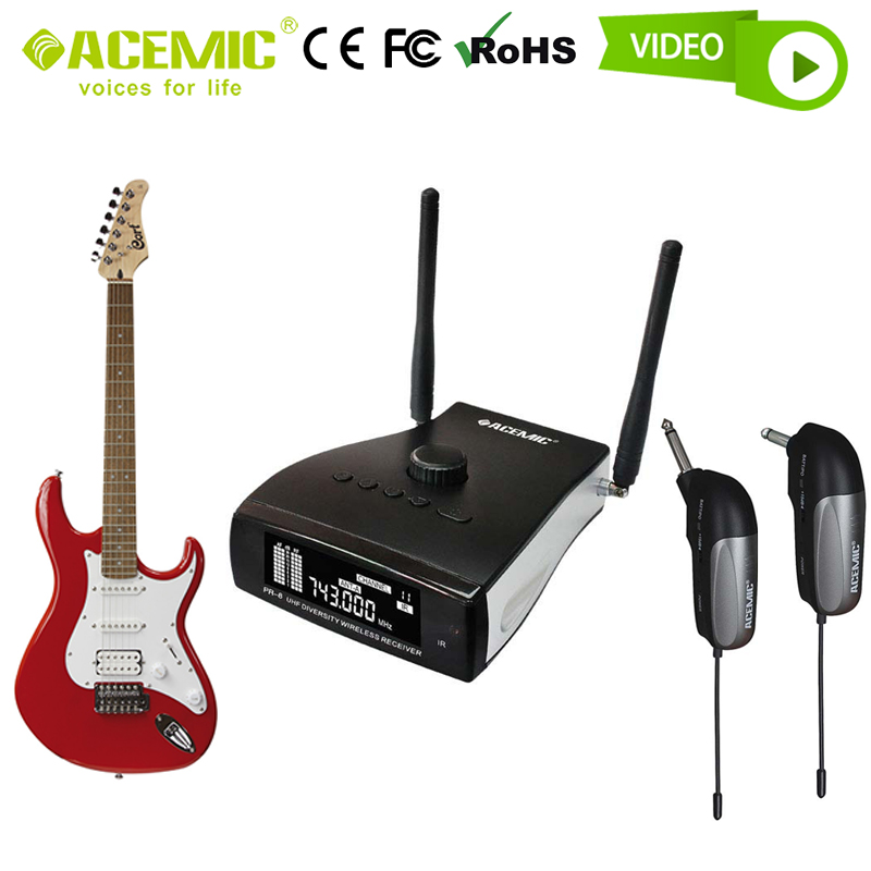 Guitar Wireless Microphone System UHF ACEMIC Transmitter Receiver Professional Digital Audio Pickup for Electric Guitar and Bass - leoleo123123