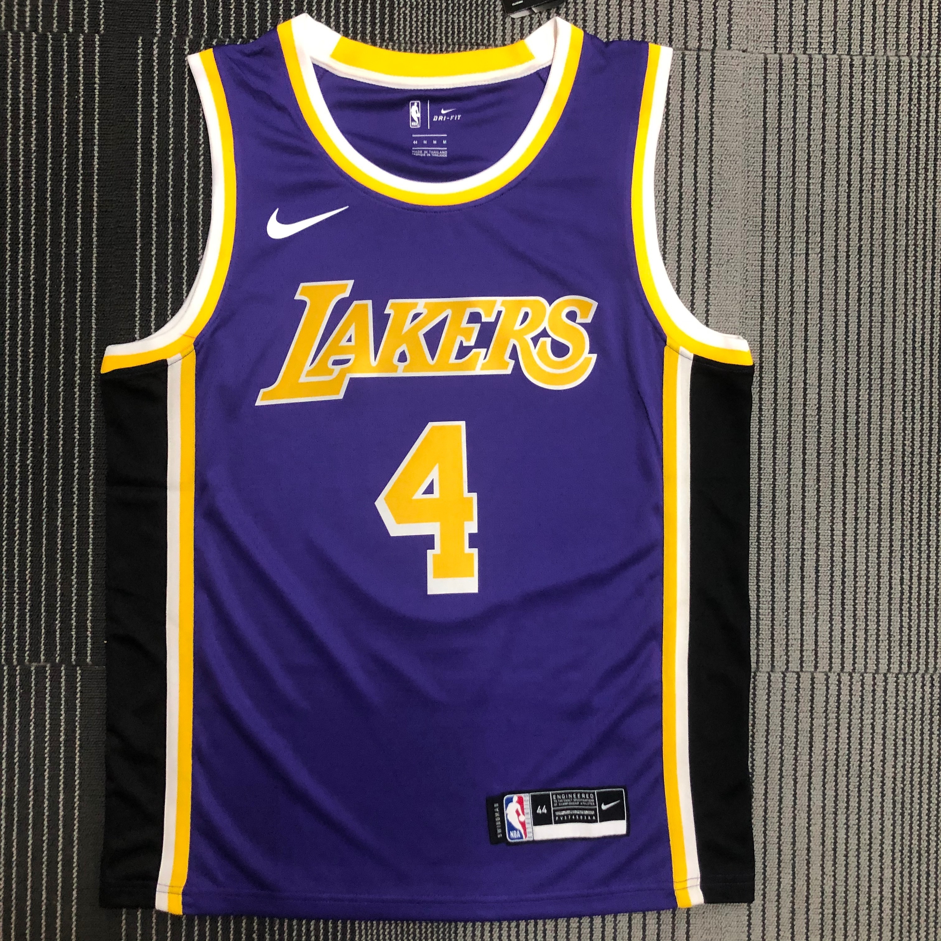 NBA Men Los Angeles Lakers Purple #4 RONDO Round Neck Jersey High Quality Name and Number Print - leoleo123123