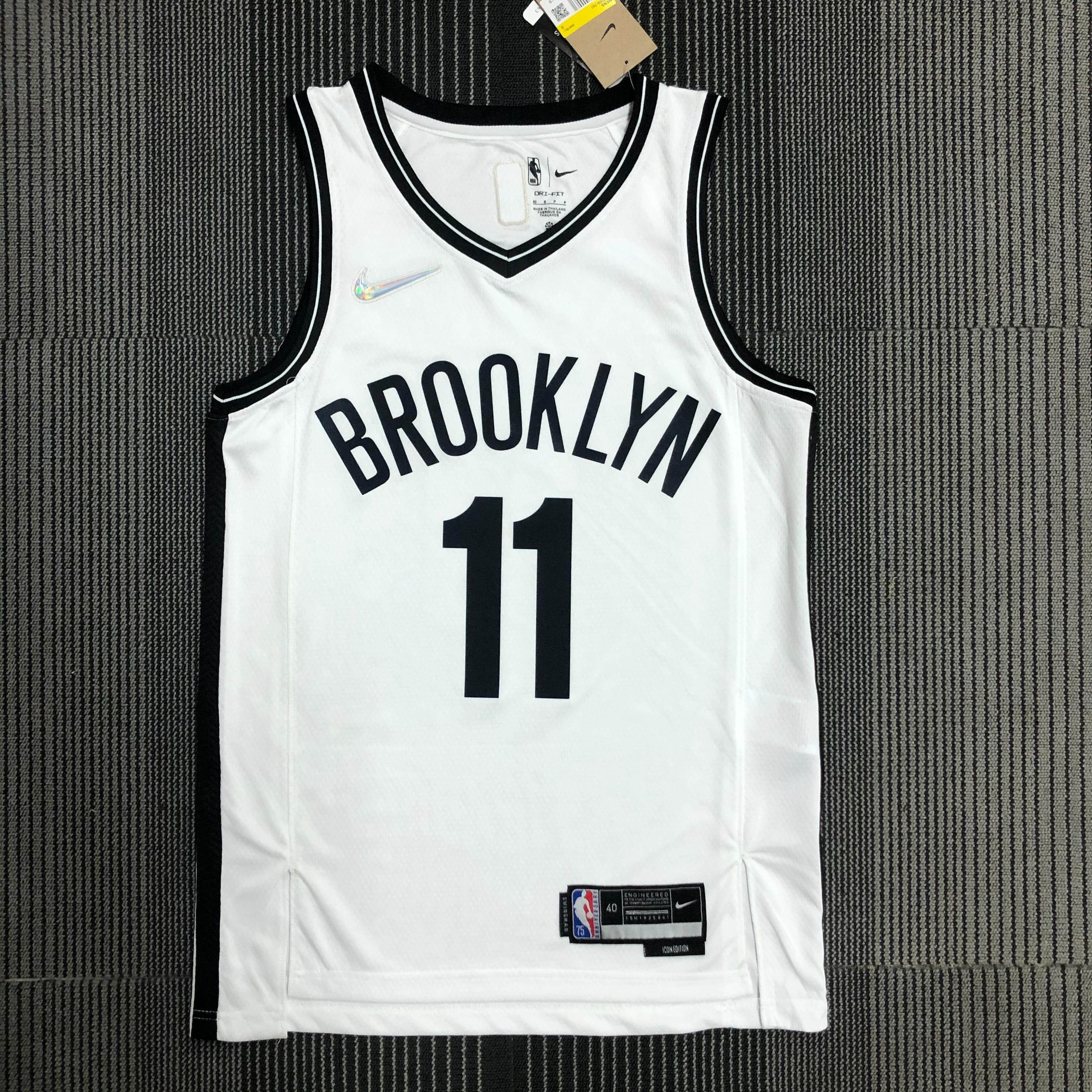 NBA Men 75th Anniversary Brooklyn Nets White #11 IRVING Jersey High Quality Name and Number Print - leoleo123123