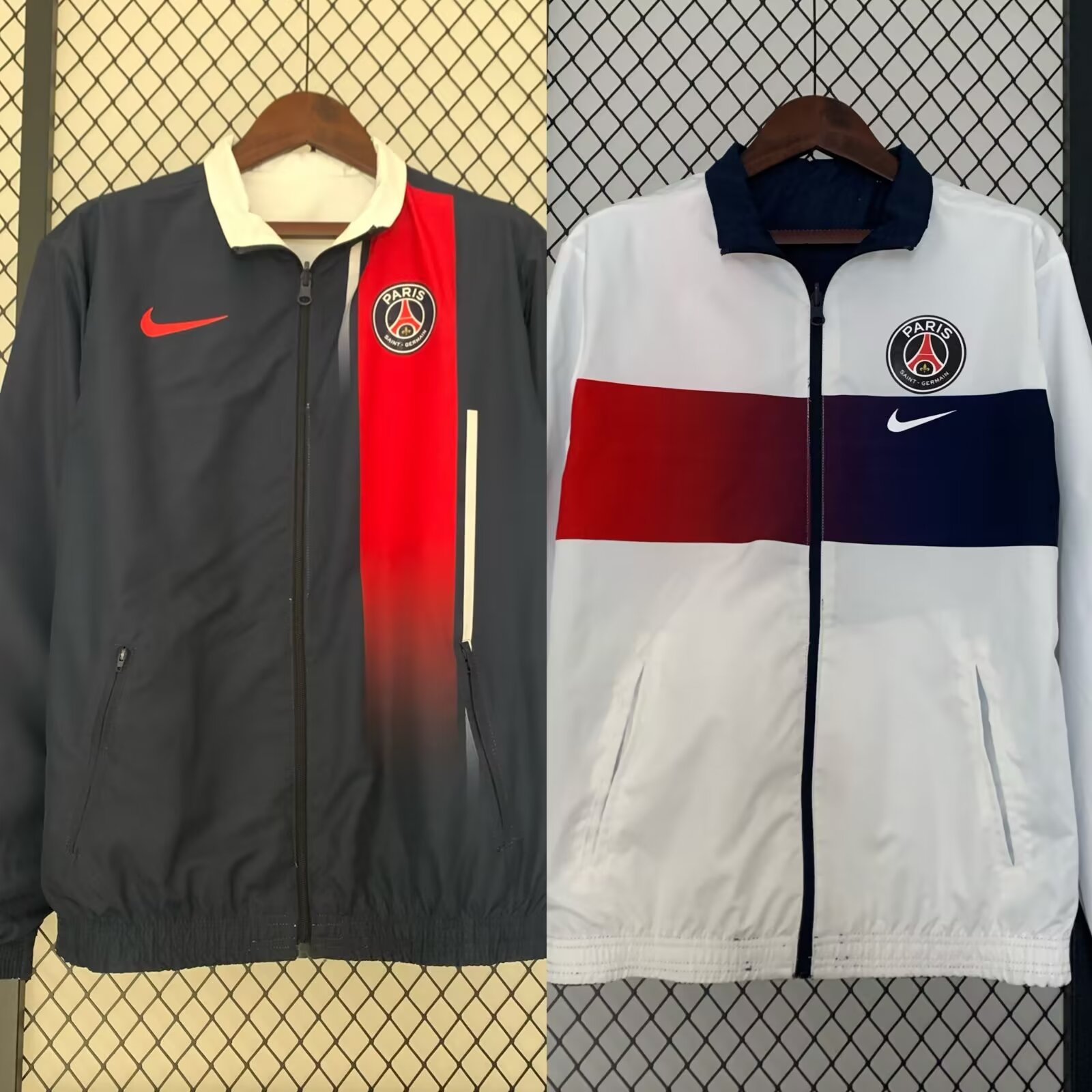 23/24 PSG Windbreaker Jacket two-sided Jacket Thai Quality - leoleo123123