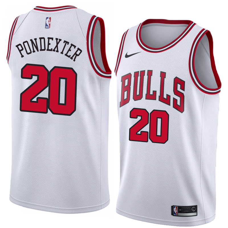 NBA Men Chicago Bulls White #20 PONDEXTER Jersey High Quality Name and Number Print - leoleo123123