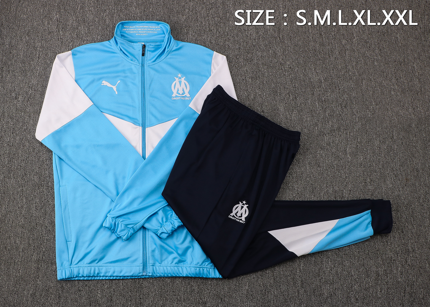 21-22 Marseille Sky Blue Jacket Tracksuit Thai Quality - leoleo123123