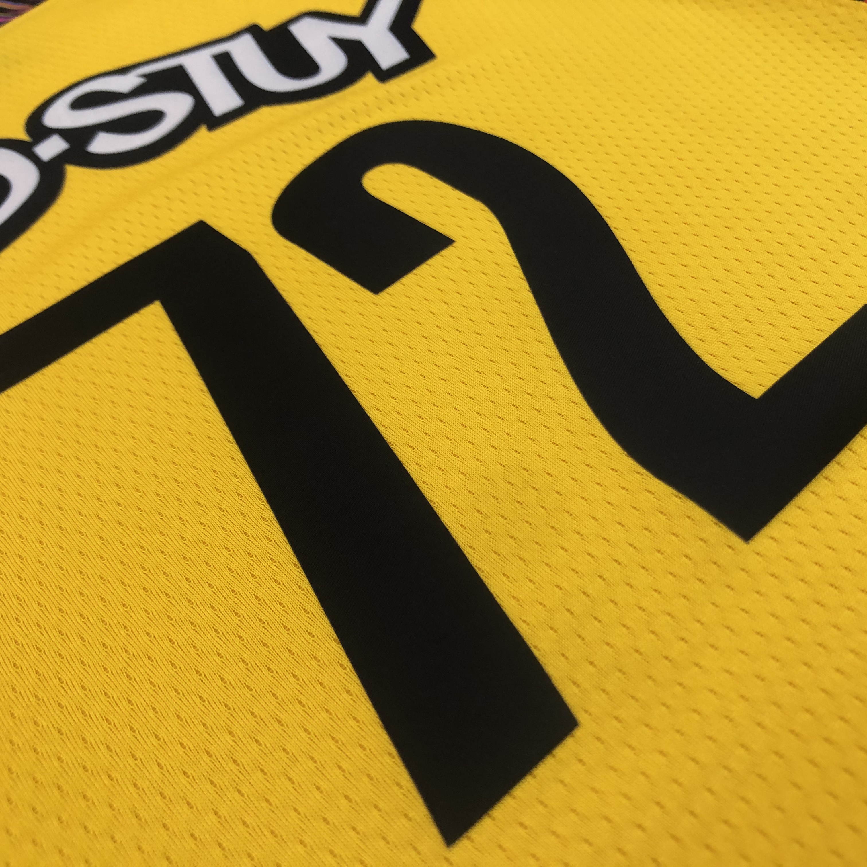 NBA Men Brooklyn Nets Yellow #72 BIGGIE Jersey High Quality Name and Number Print - leoleo123123