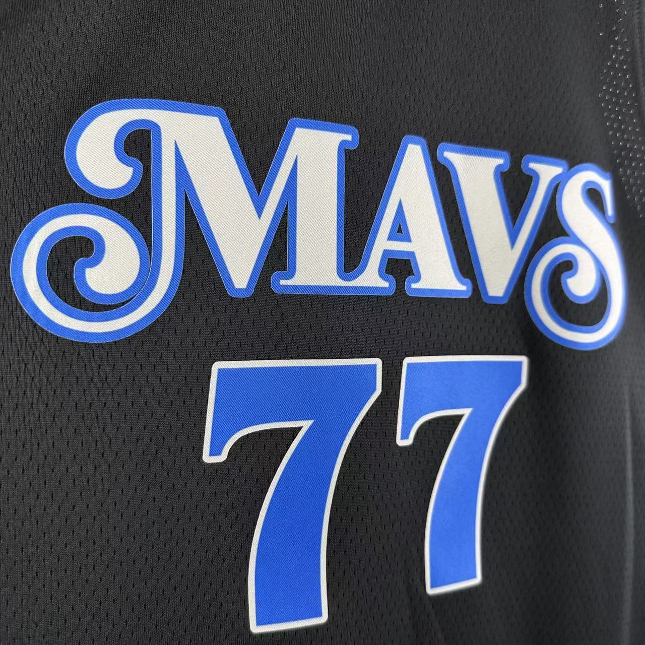 NBA Season 2024 Dallas Mavericks Black #77 DONCIC Jersey High Quality Name and Number Print - leoleo123123