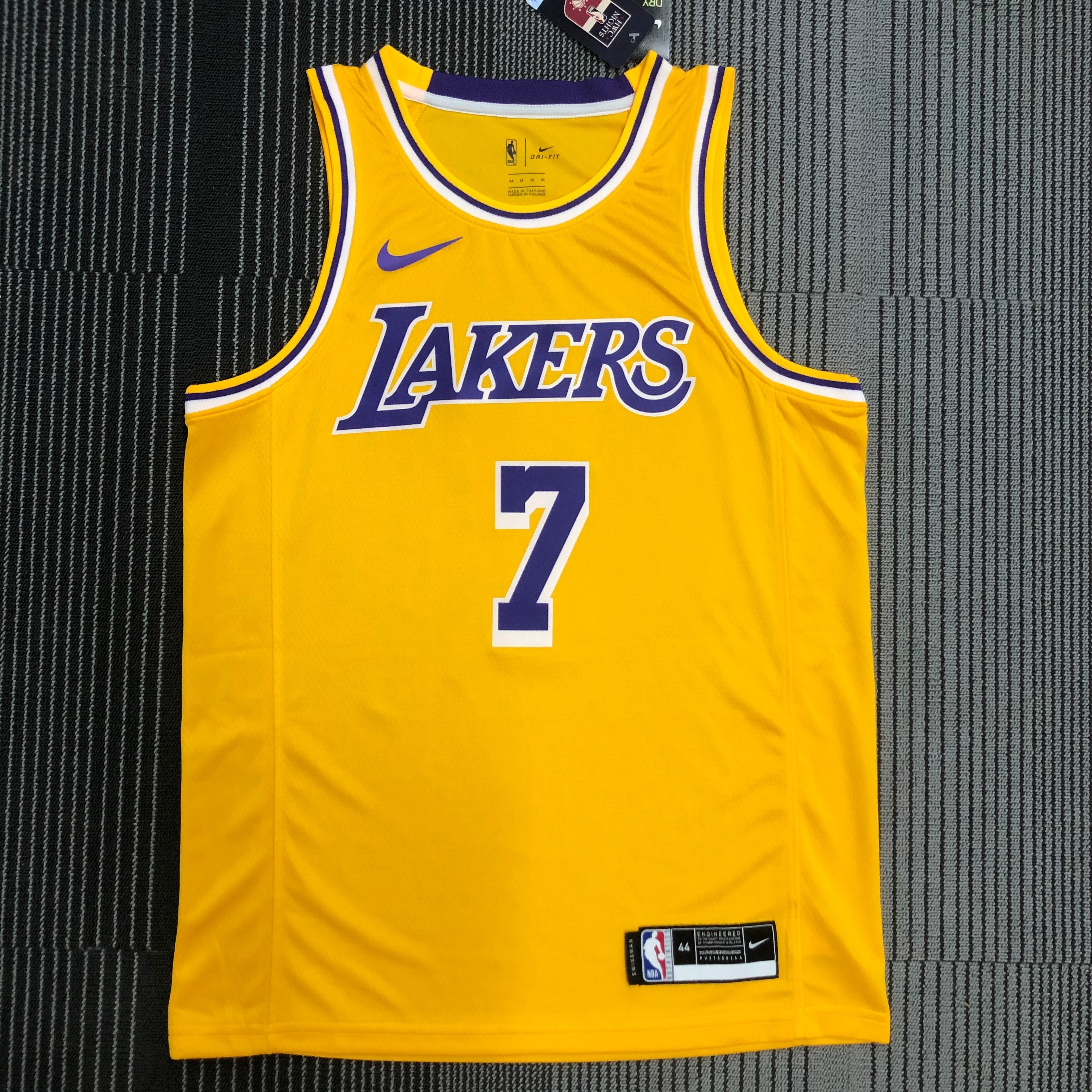 NBA Men Los Angeles Lakers Retro Yellow Round Neck #7 ANTHONY Jersey High Quality Name and Number Print - leoleo123123
