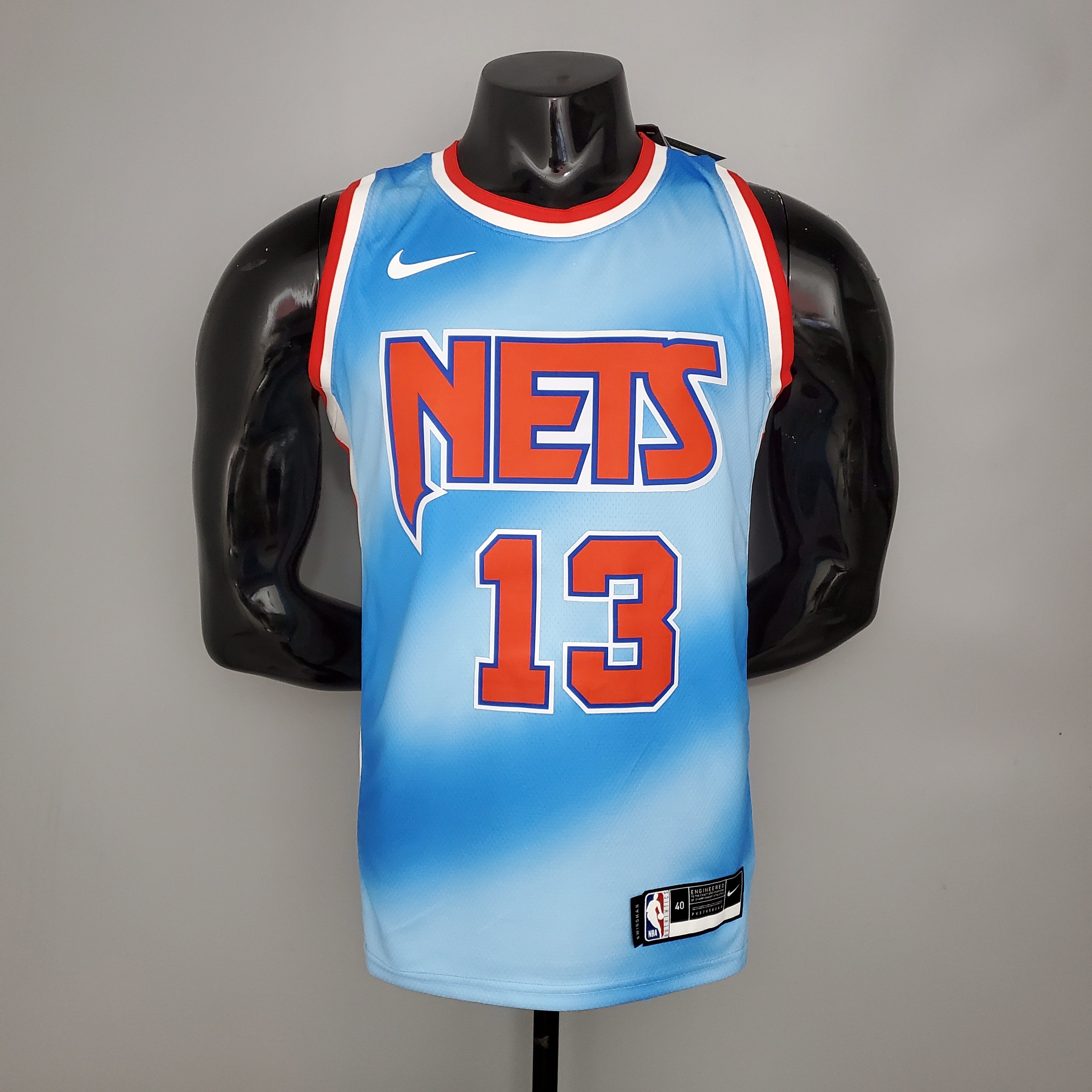NBA Men Season 2021 Brooklyn Nets Blue Retro #13 HARDEN Jersey High Quality Name and Number Print - leoleo123123