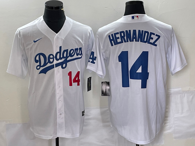 Los Angeles Dodgers HERNANDEZ #14 Whtie Baseball Jersey - leoleo123123