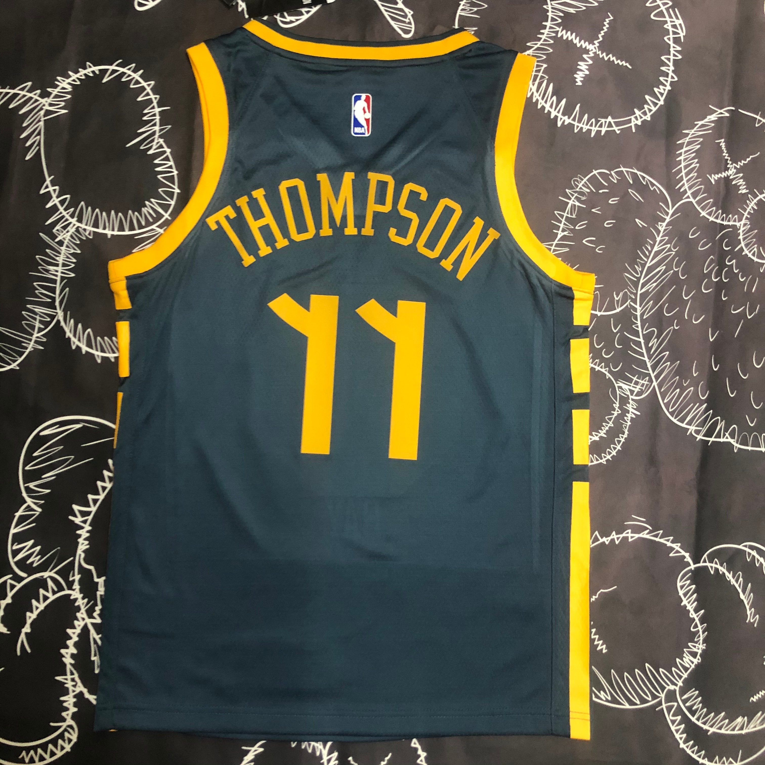 NBA Men Season 2018 Golden State Warriors Dark Grey #11 THOMPSON Jersey High Quality Name and Number Print - leoleo123123